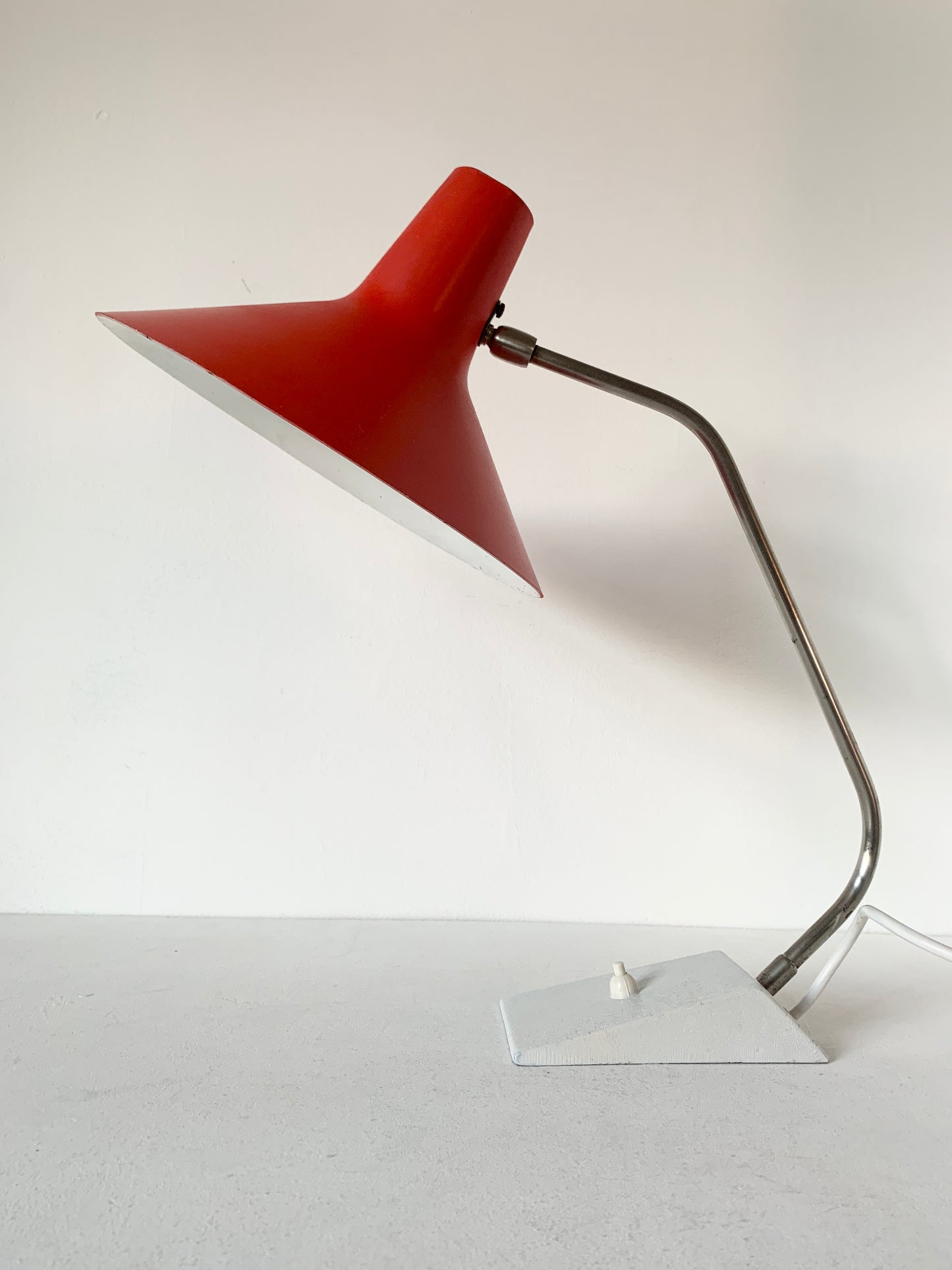 Mid Century Red & White Table Lamp By SIS