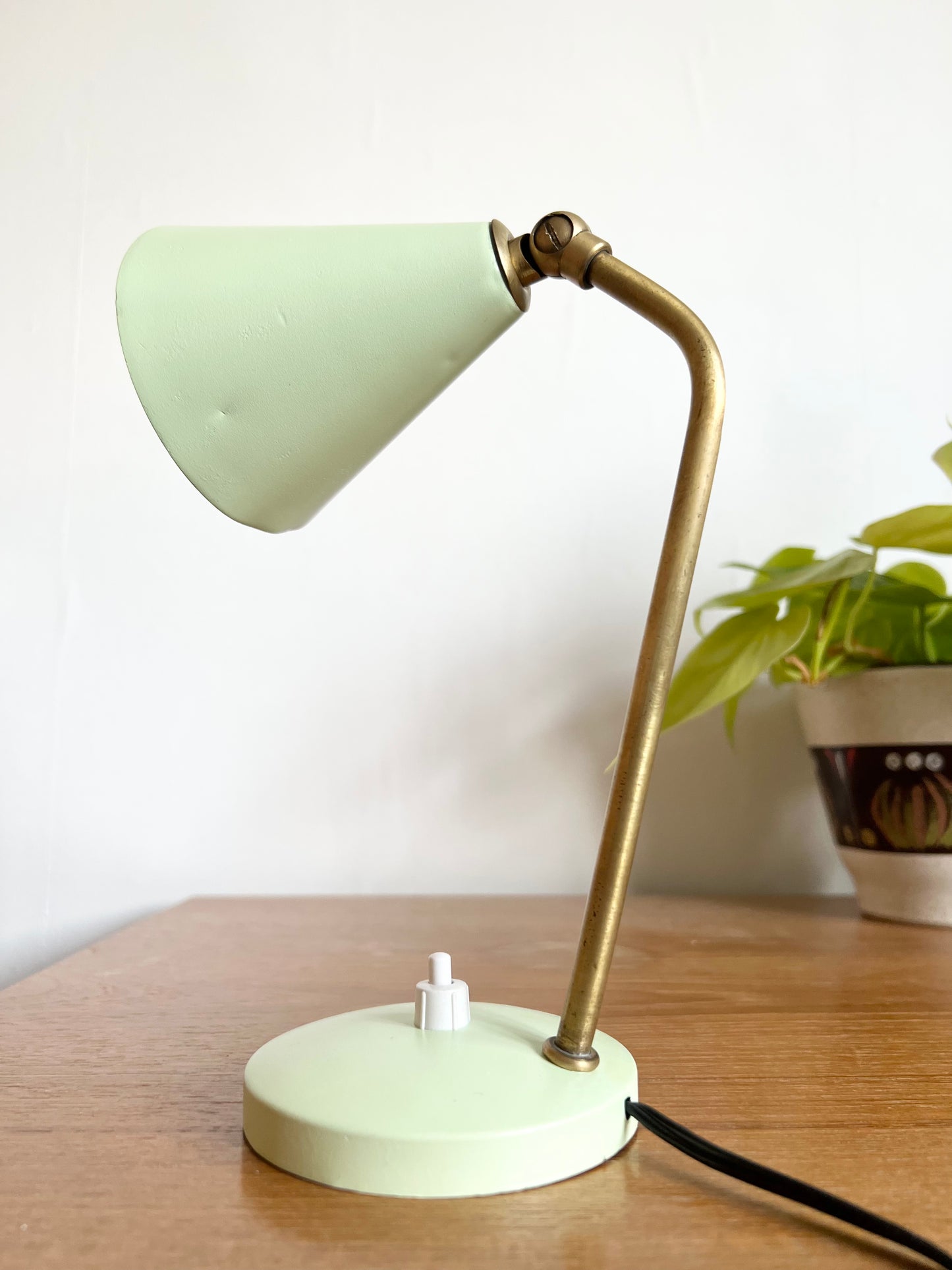 Mid Century Pale Green Desk Lamp