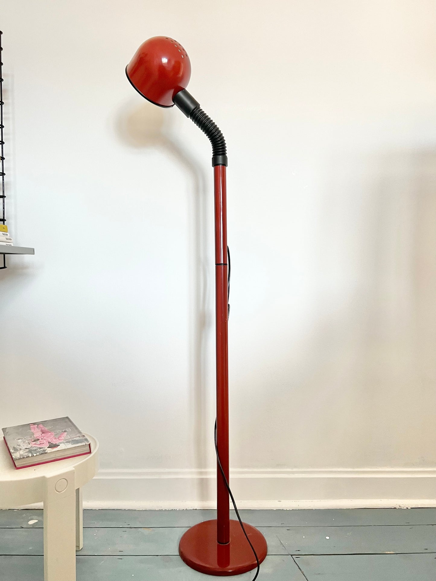 Postmodern Red & Black Floor Lamp by Alda