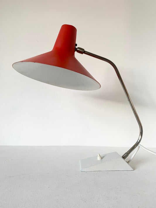 Mid Century Red & White Table Lamp By SIS