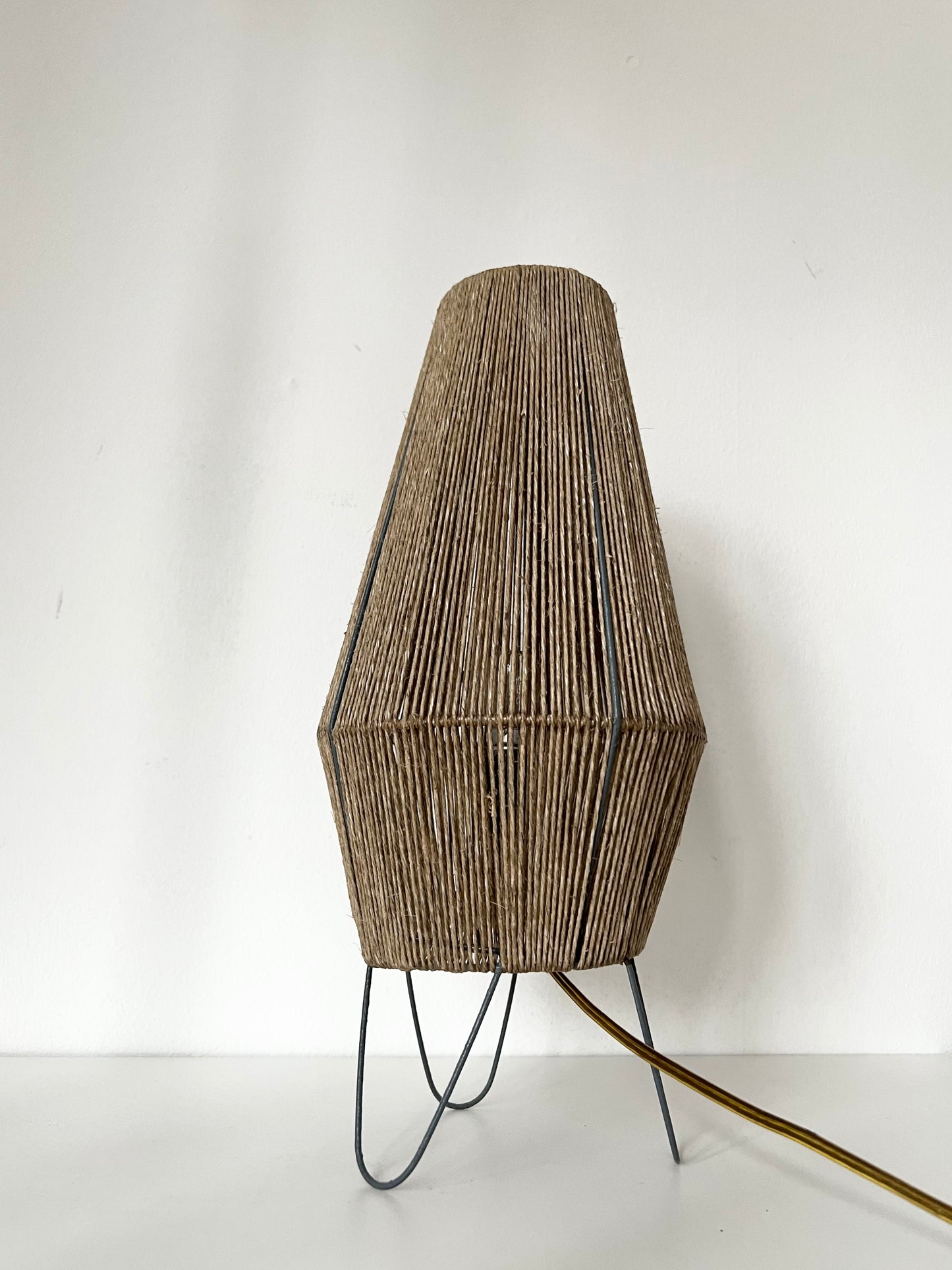 Mid Century Raffia Table Lamp