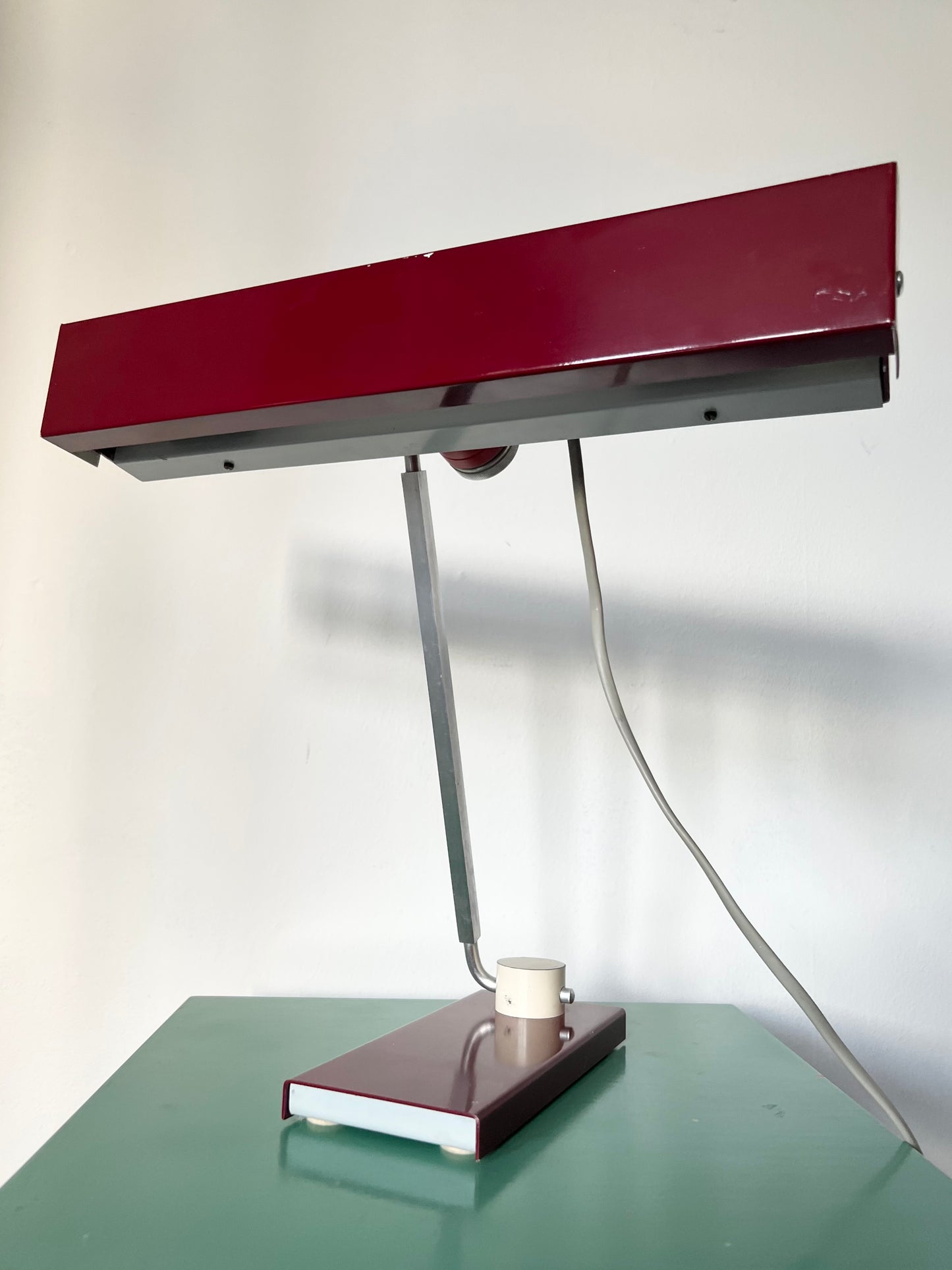 Mid Century Burgundy Red Space Age Desk lamp