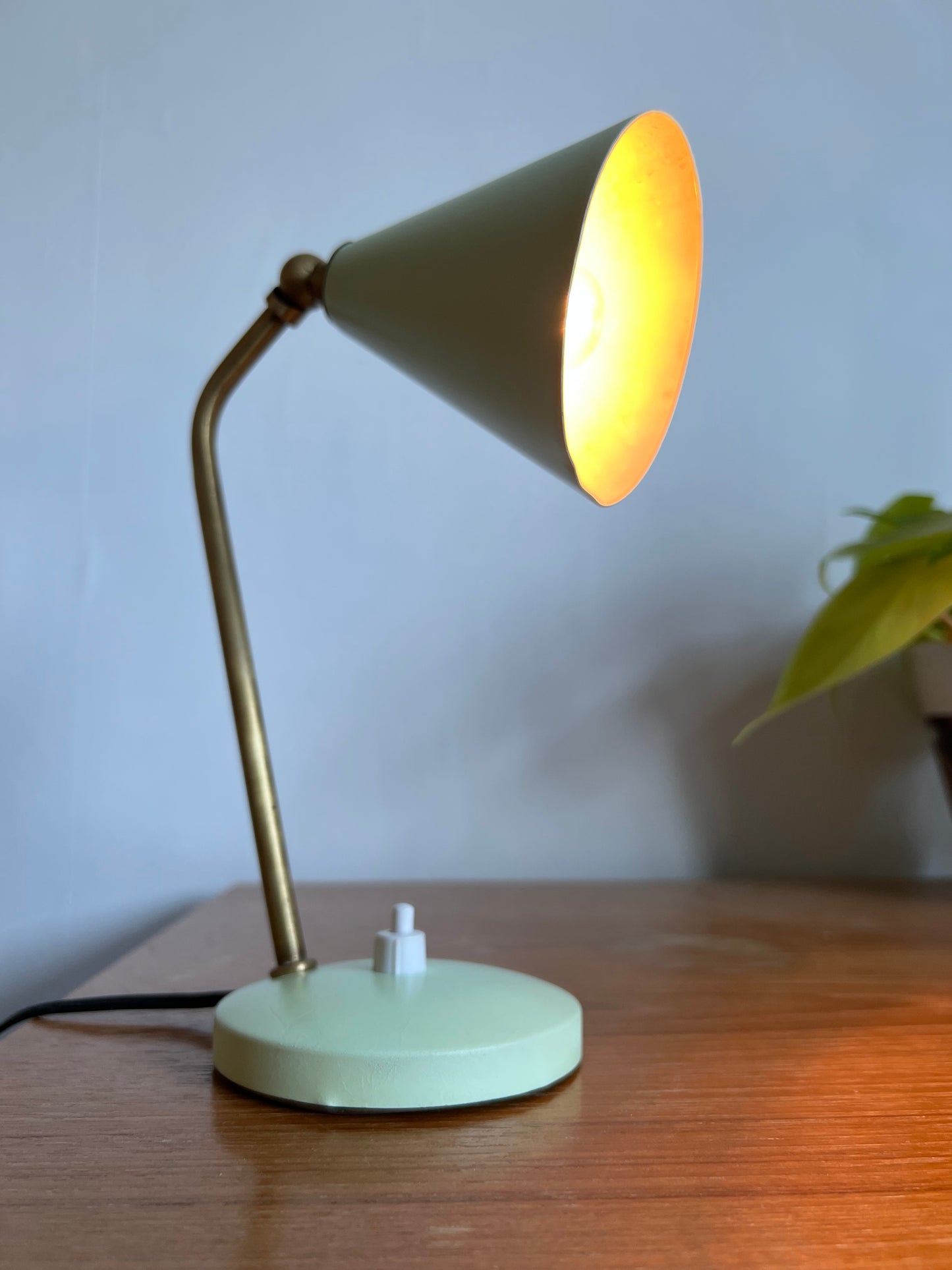 Mid Century Pale Green Desk Lamp