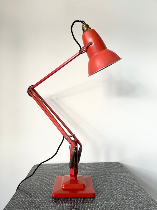 Vintage Herbert Terry Anglepoise 1227 Red Desk Lamp