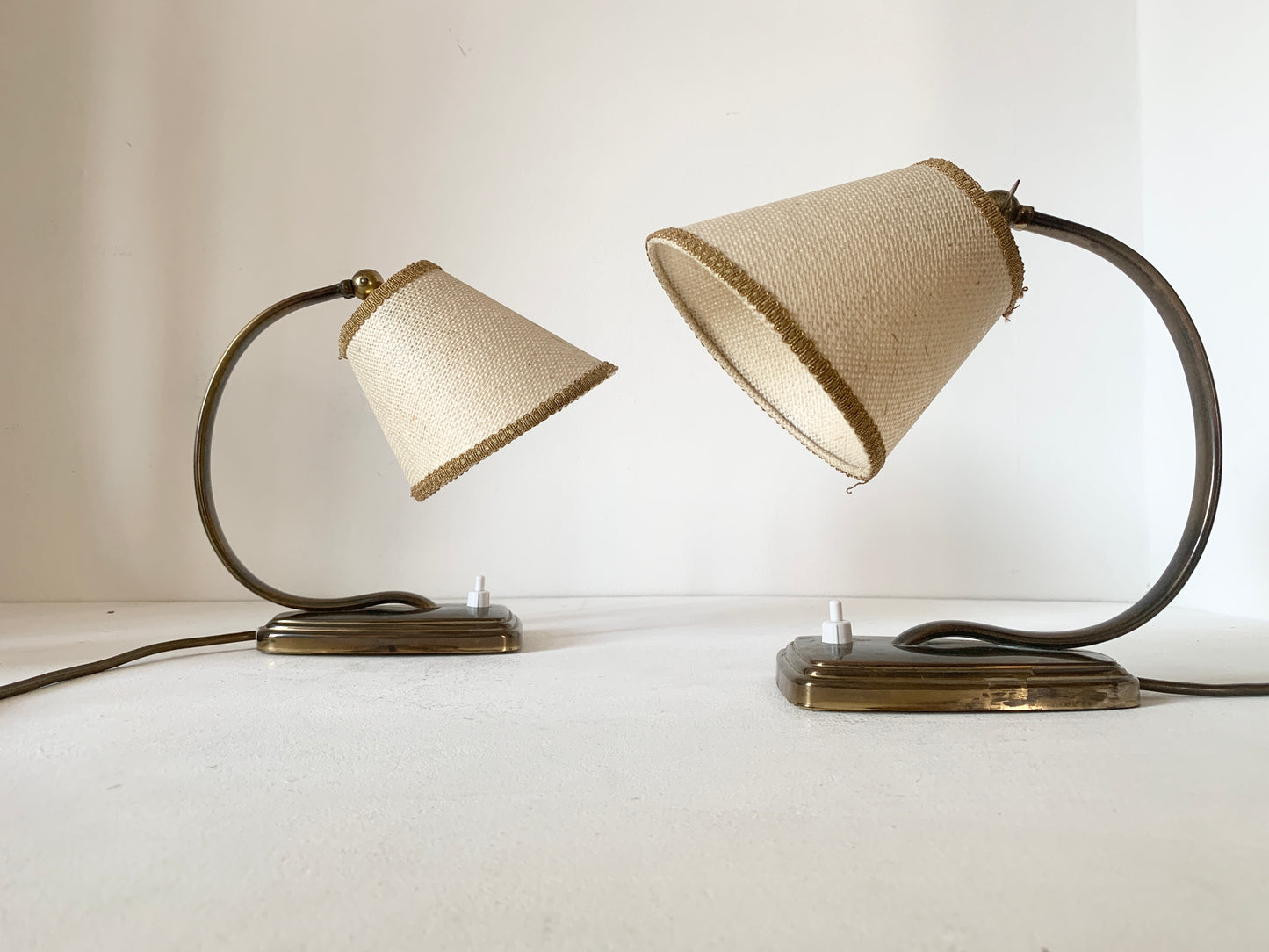 Pair Of Mid Century Adjustable Desk/Bedside Lamps