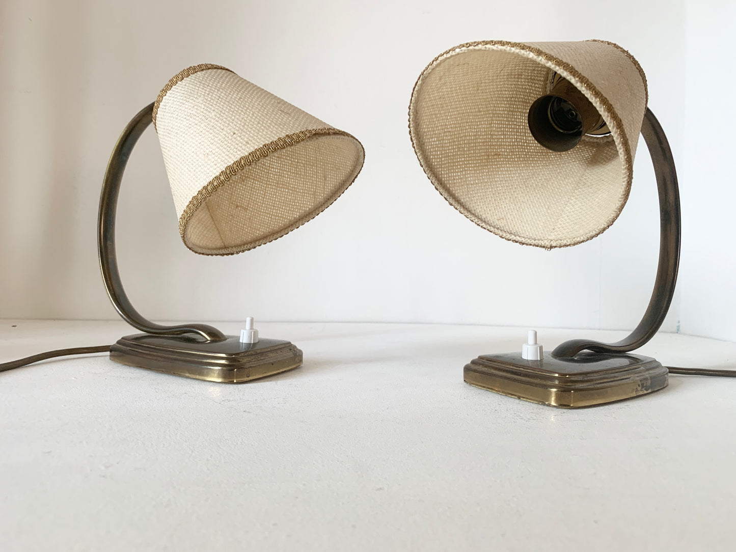 Pair Of Mid Century Adjustable Desk/Bedside Lamps