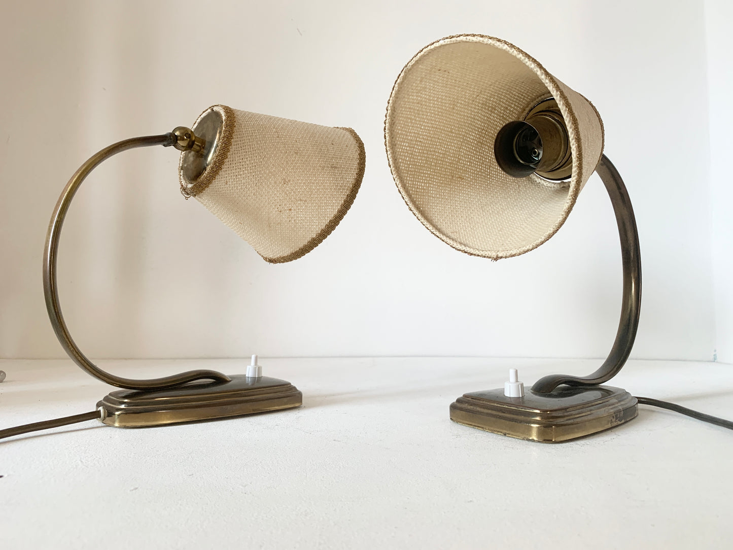 Pair Of Mid Century Adjustable Desk/Bedside Lamps