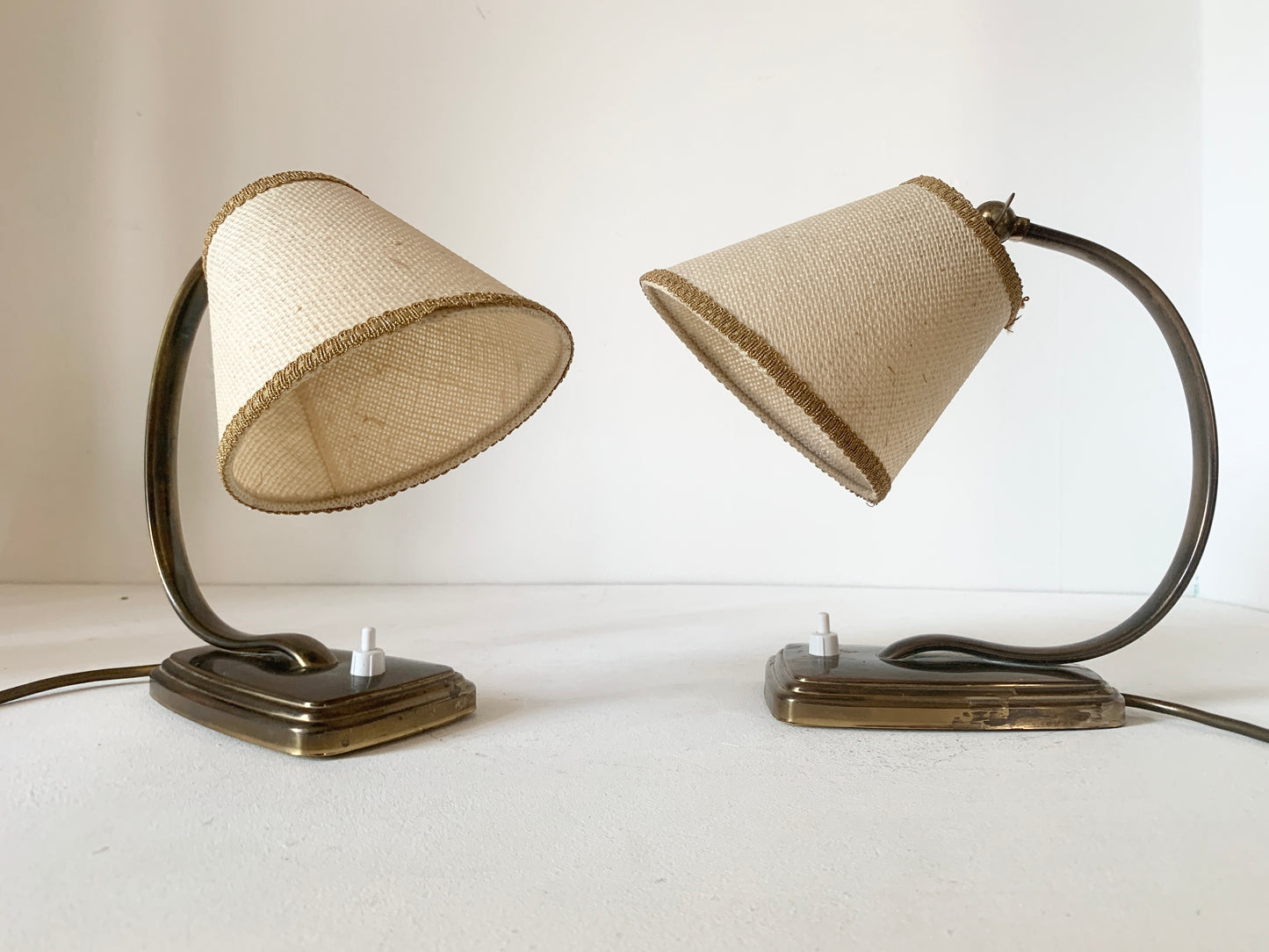 Pair Of Mid Century Adjustable Desk/Bedside Lamps