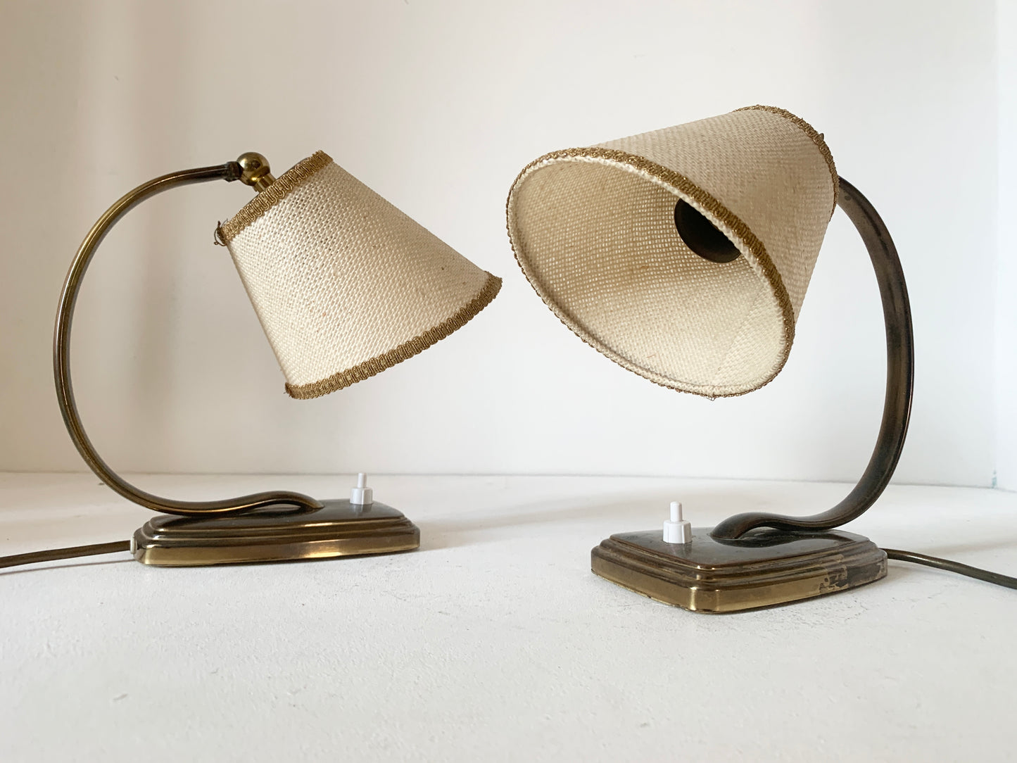 Pair Of Mid Century Adjustable Desk/Bedside Lamps