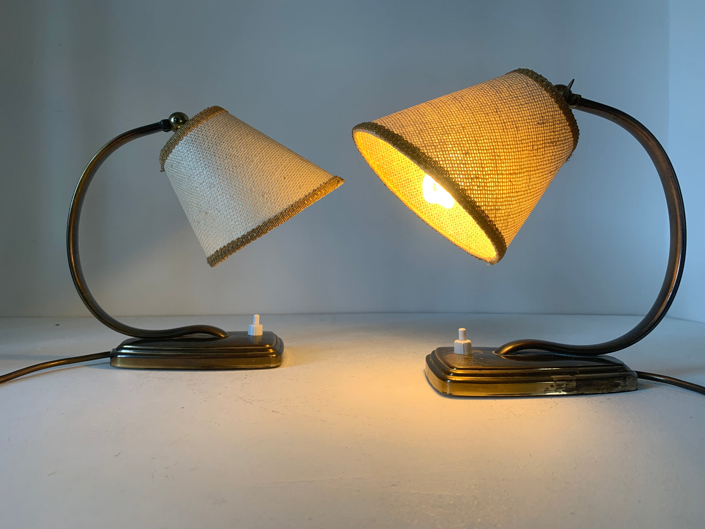 Pair Of Mid Century Adjustable Desk/Bedside Lamps