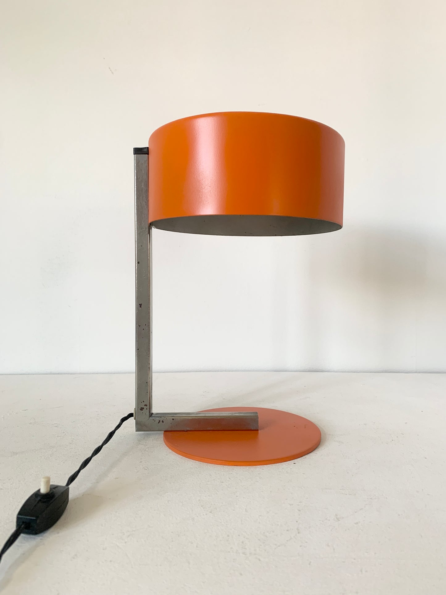 Mid Century Space Age Orange Table Lamp