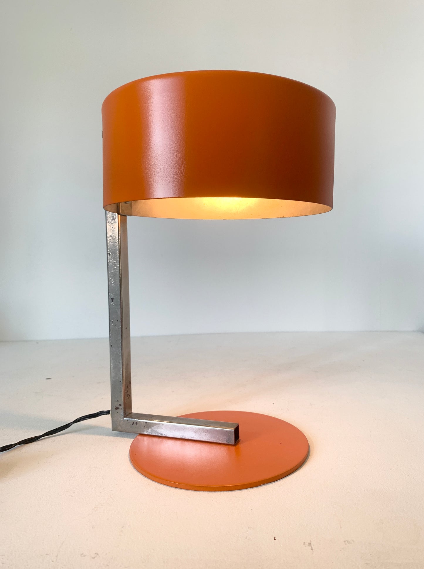 Mid Century Space Age Orange Table Lamp