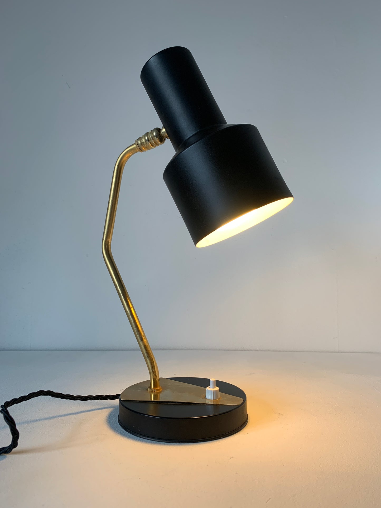 Mid Century Modern Black & Brass Disderot Desk Lamp