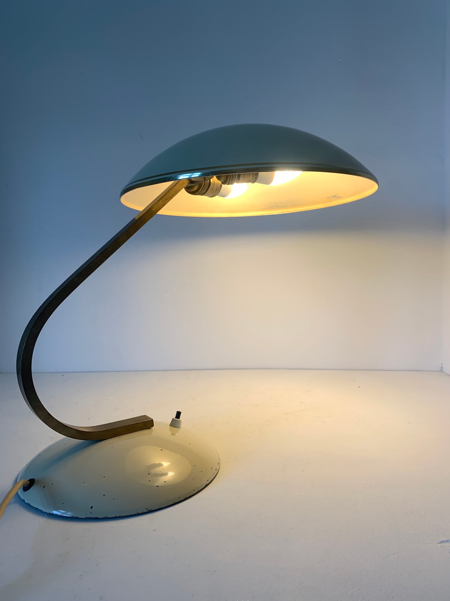 Mid Century Art Deco Bauhaus Flying Saucer Table Lamp by SIS