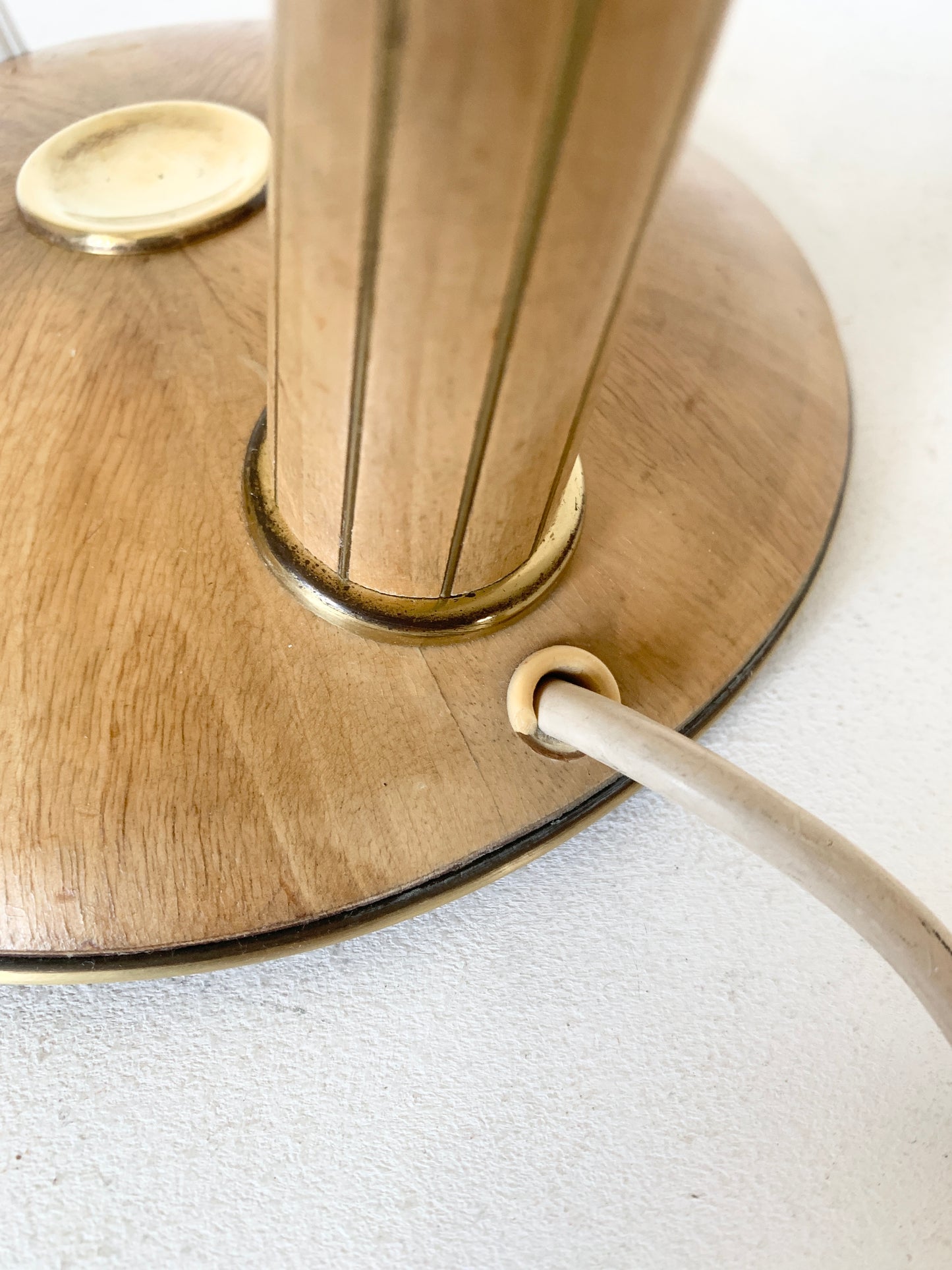 Mid Century Brass and Teak Desk Lamp by Temde