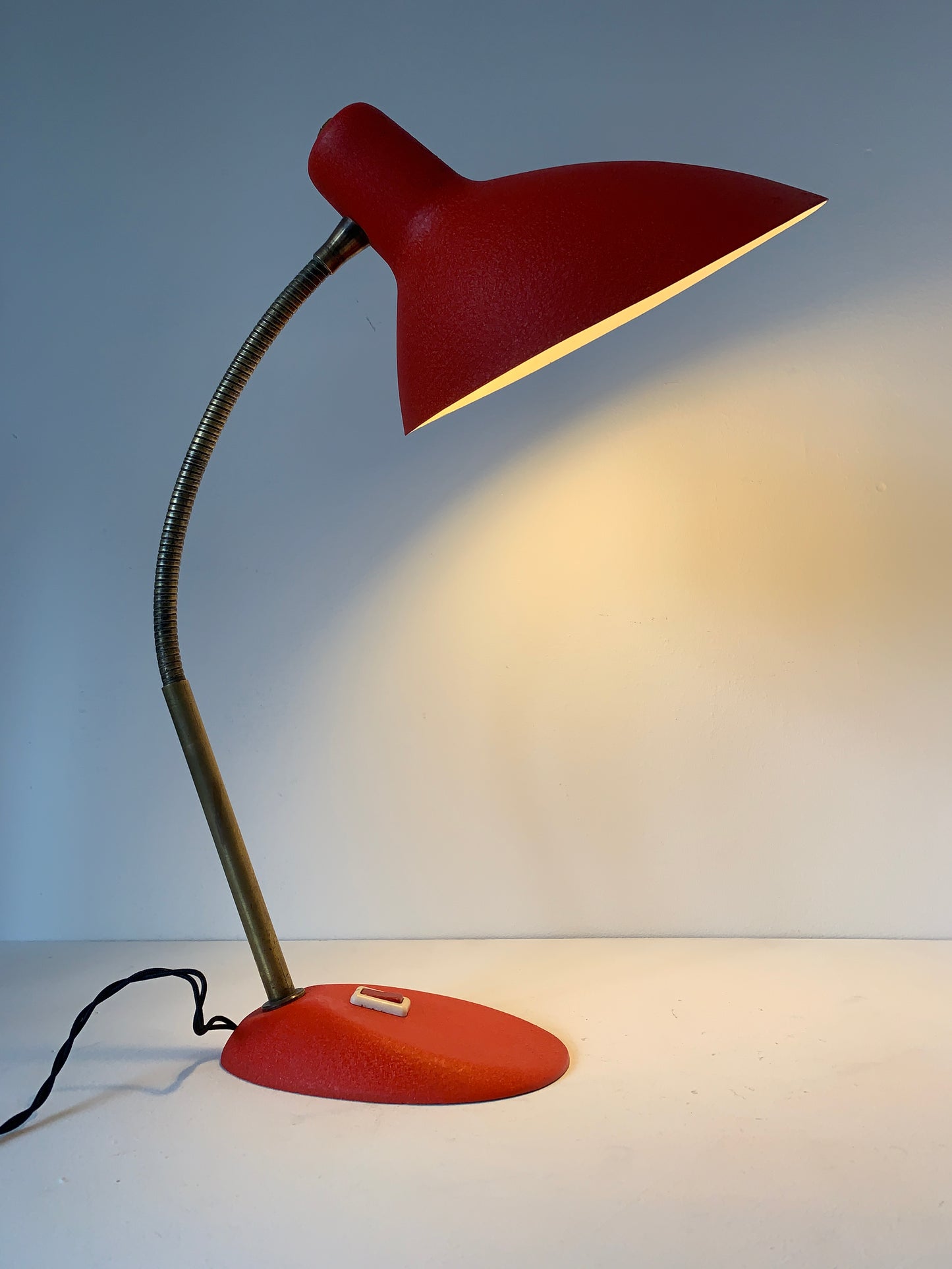 Mid Century Red Desk Lamp by Boris Lacroix