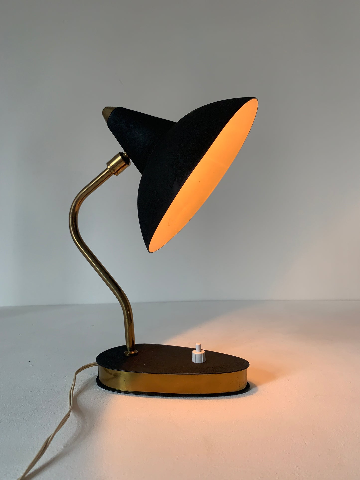 Mid Century Modern Witch Hat Shade Desk Lamp