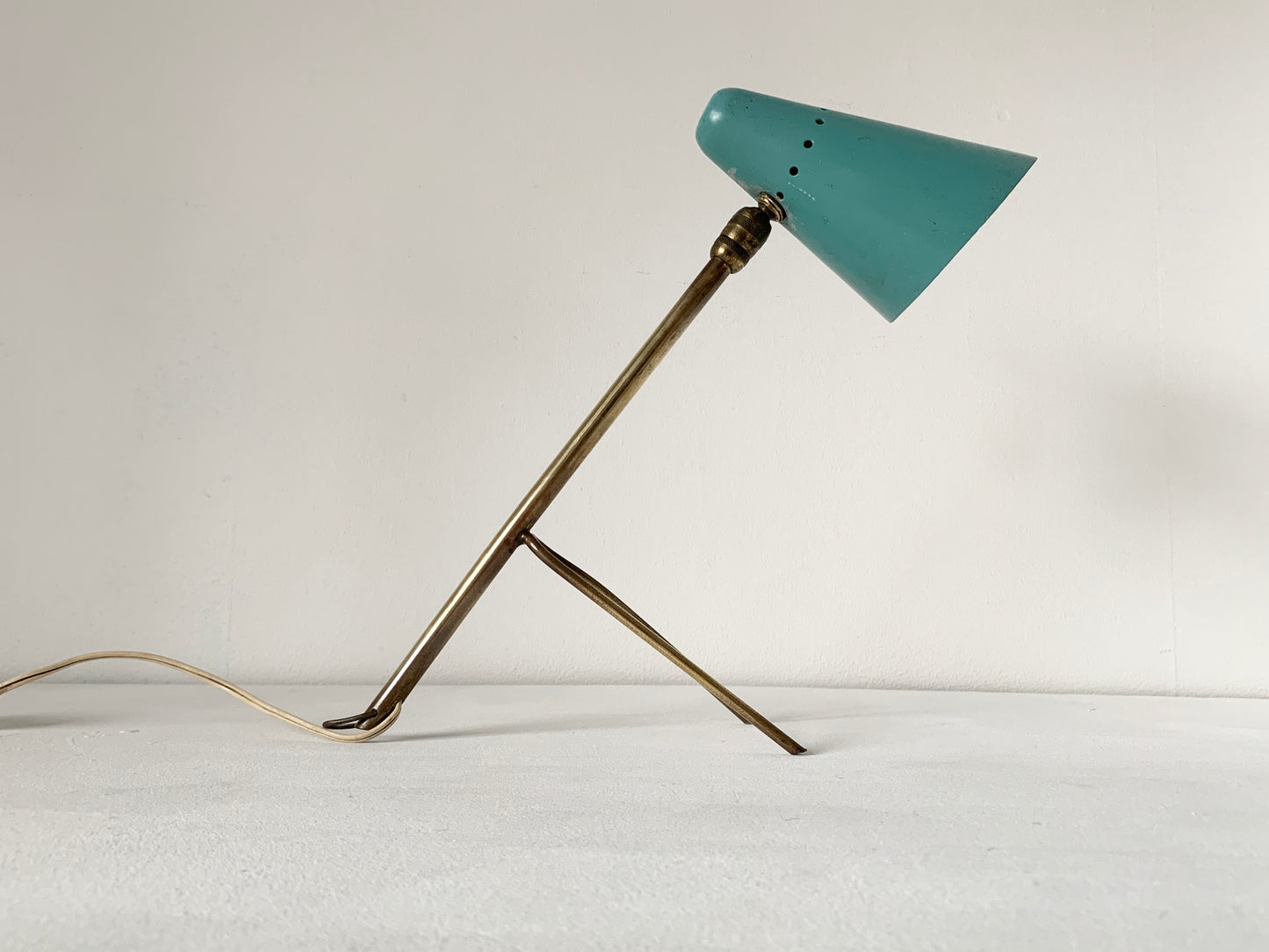 Turquoise Tripod Lamp by Jean Boris Lacroix