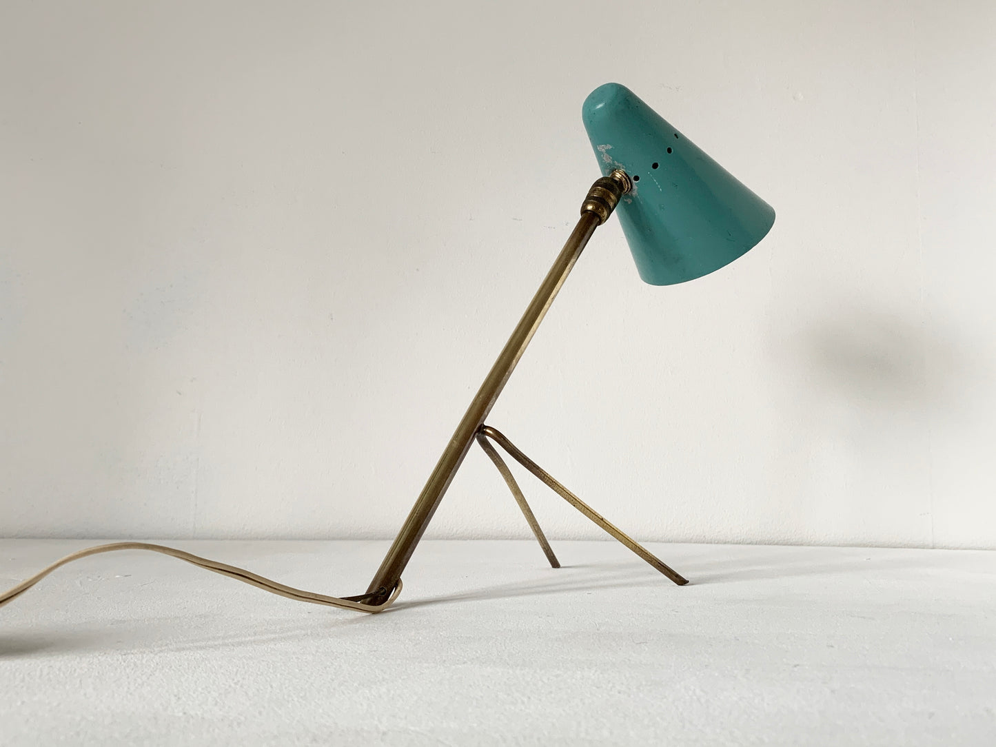 Turquoise Tripod Lamp by Jean Boris Lacroix