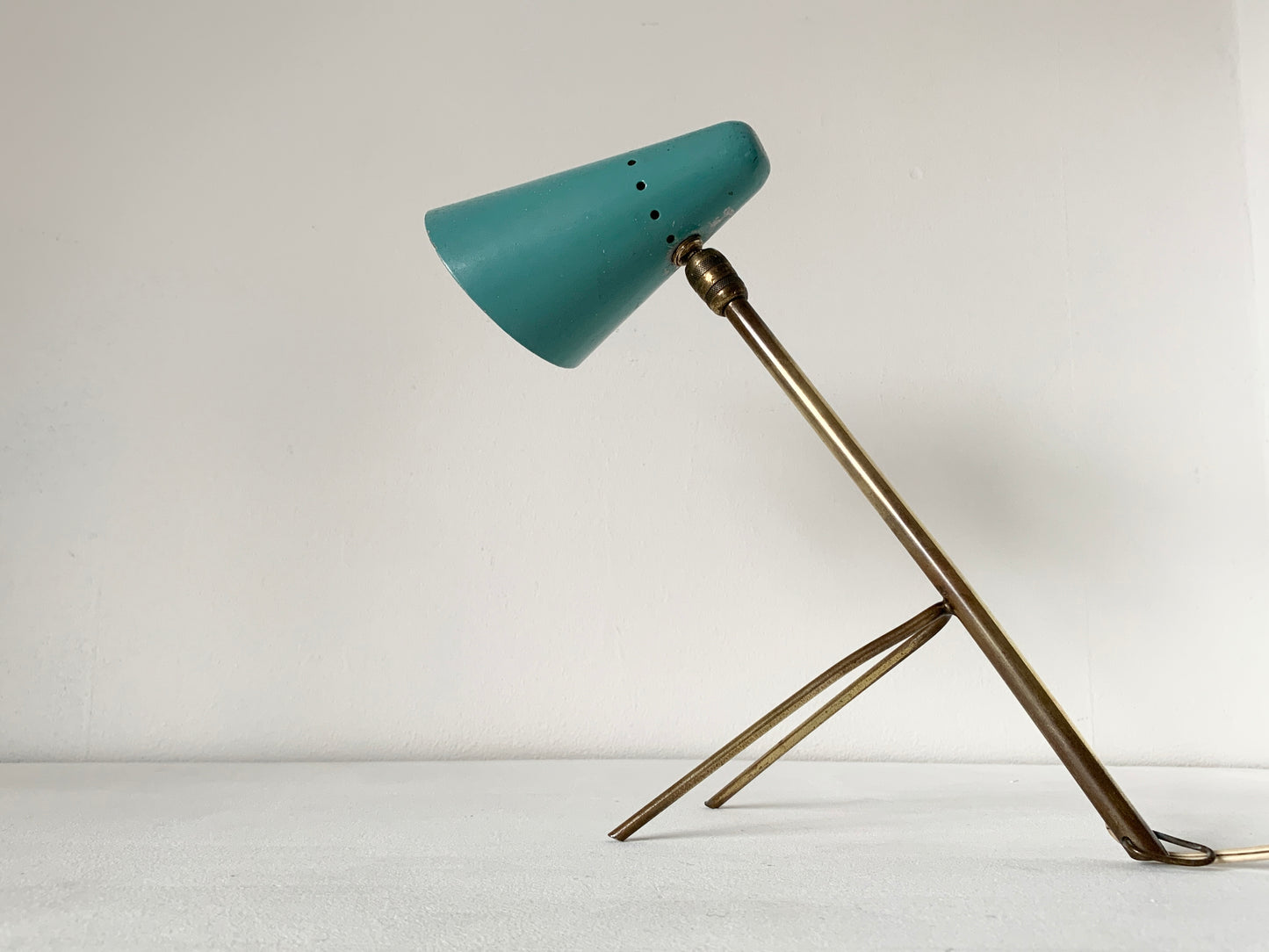 Turquoise Tripod Lamp by Jean Boris Lacroix