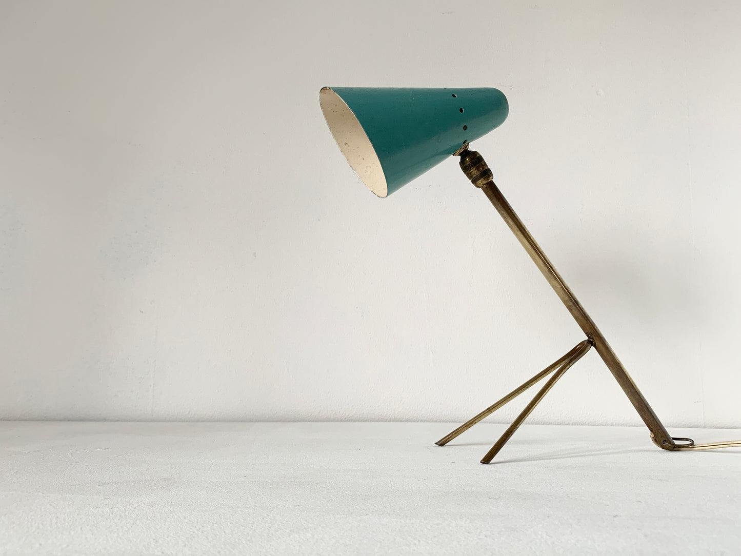 Turquoise Tripod Lamp by Jean Boris Lacroix