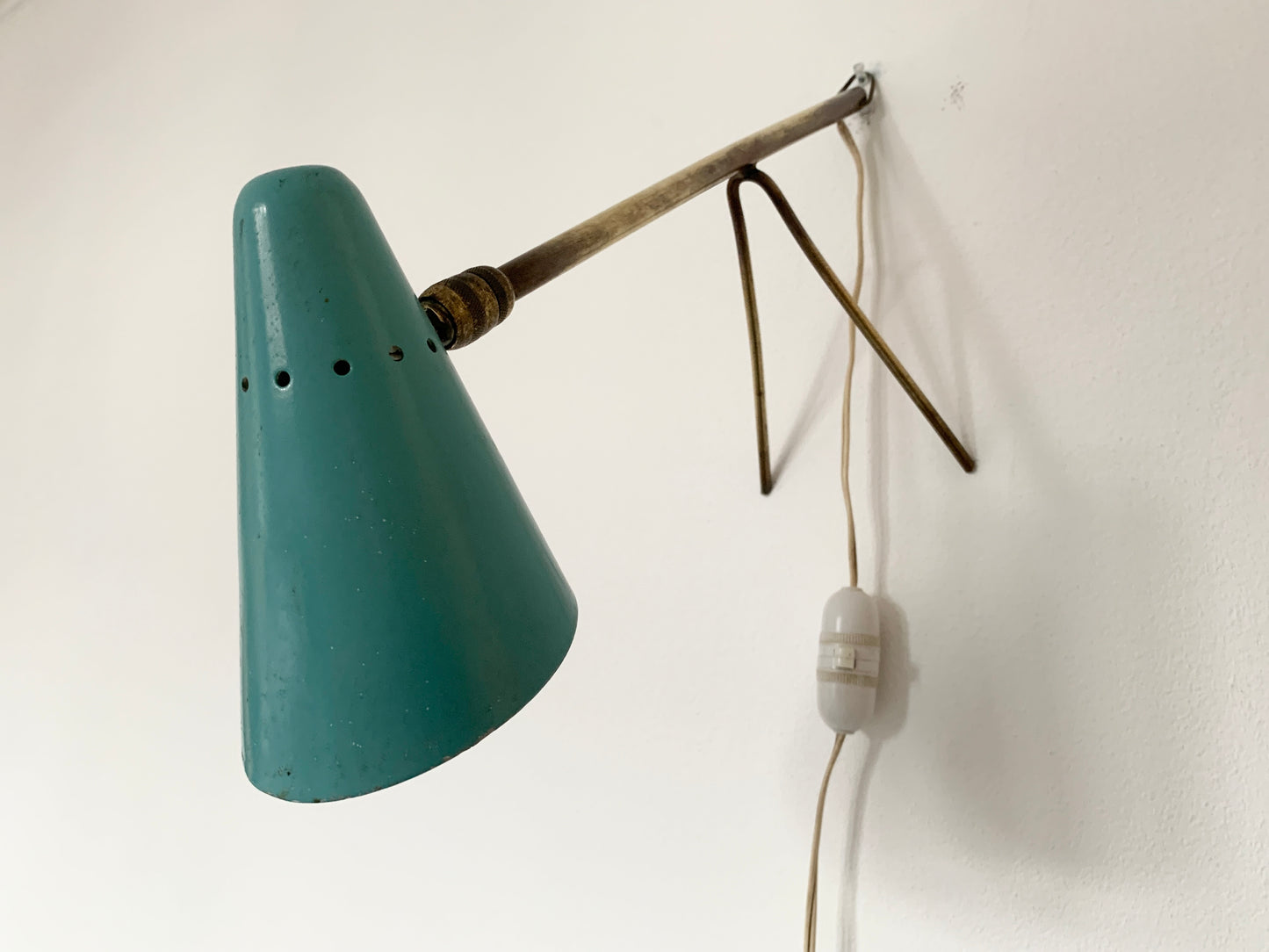 Turquoise Tripod Lamp by Jean Boris Lacroix