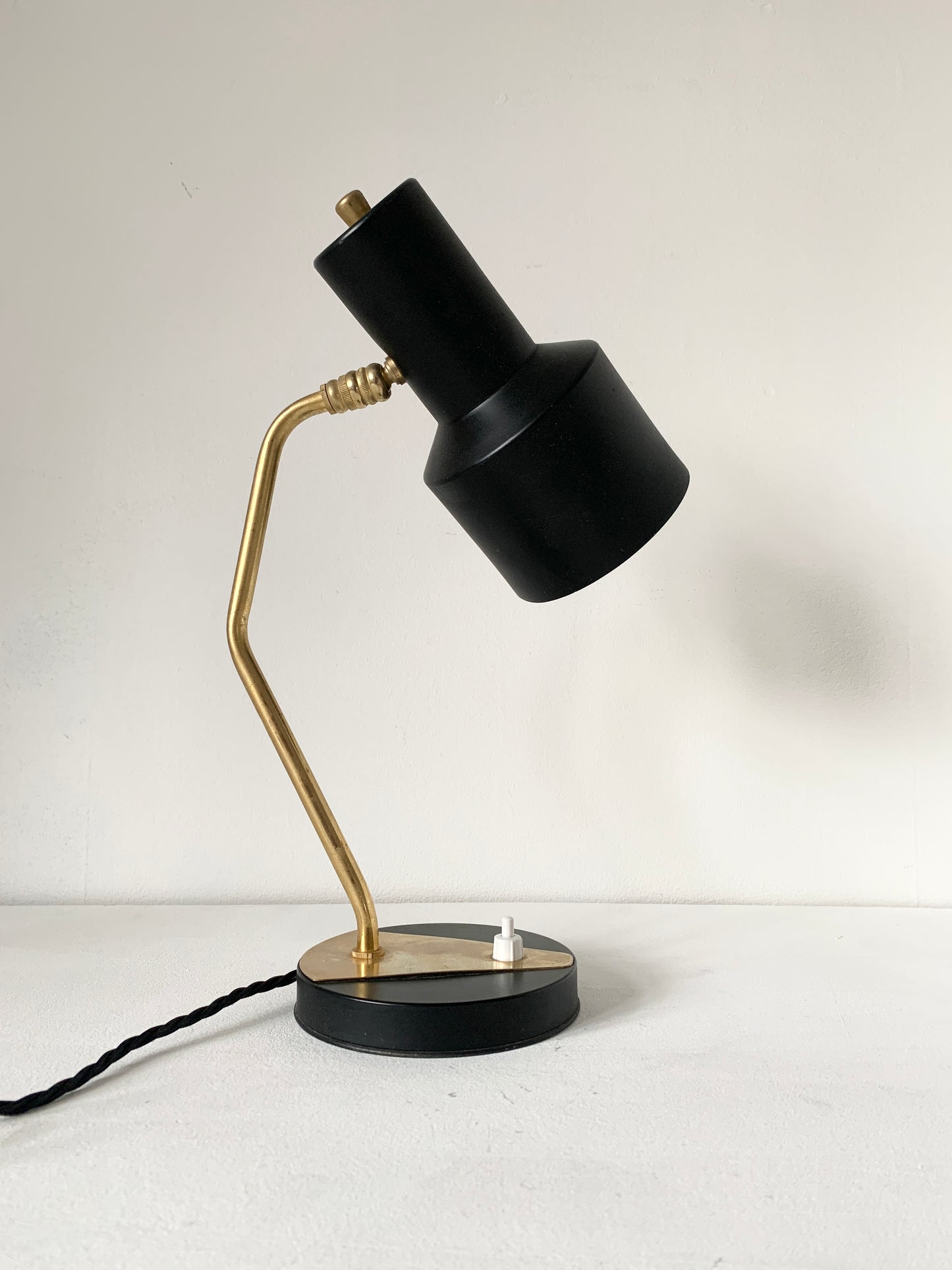 Mid Century Modern Black & Brass Disderot Desk Lamp