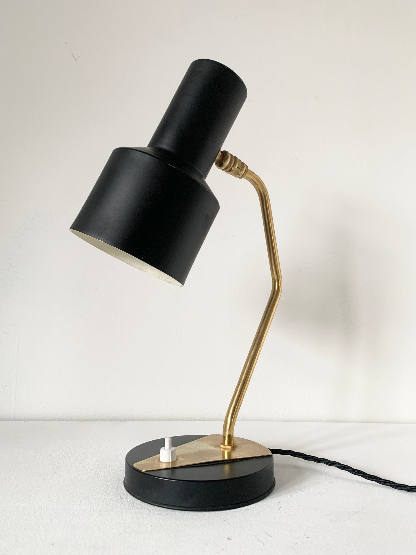 Mid Century Modern Black & Brass Disderot Desk Lamp