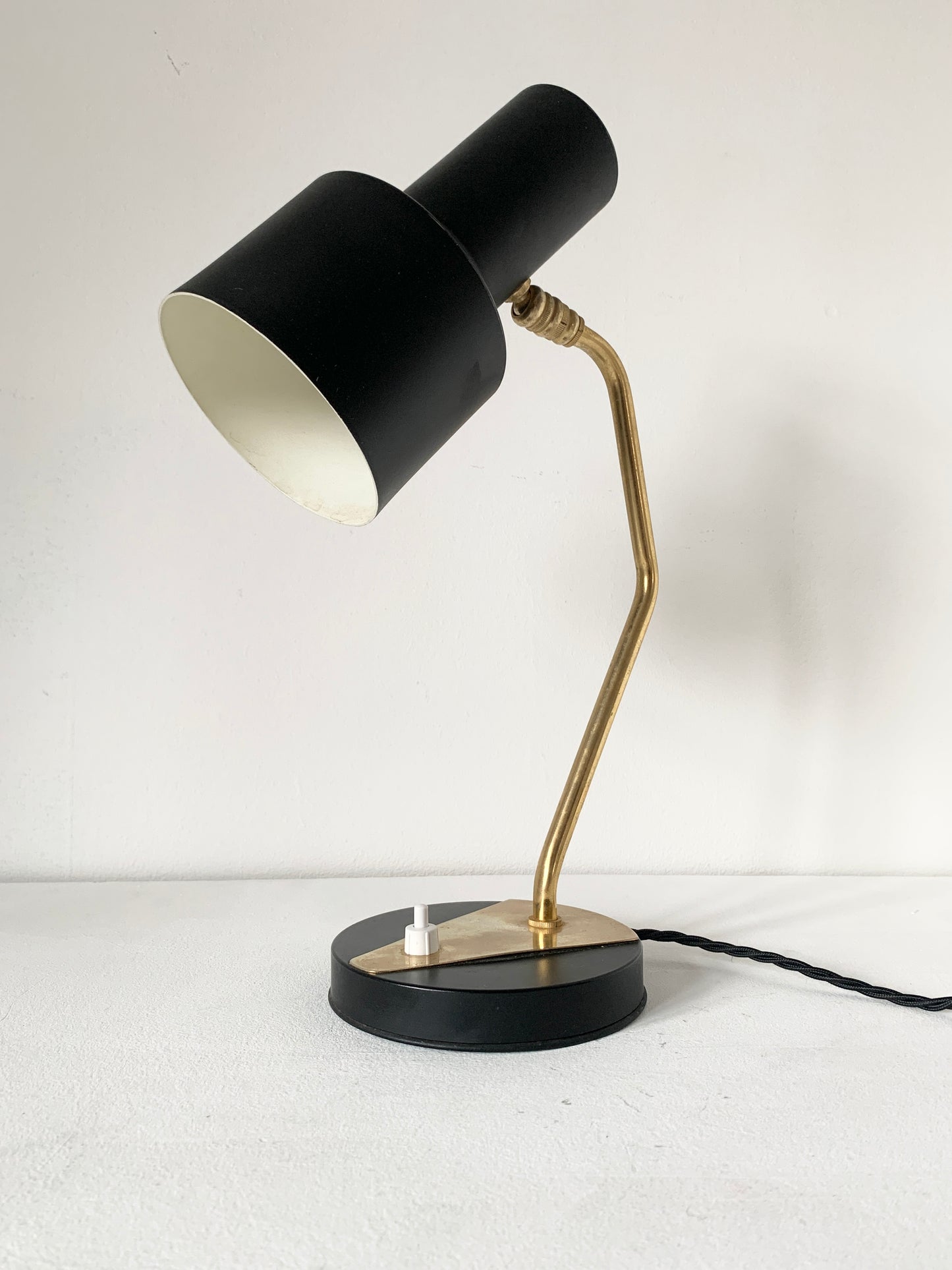 Mid Century Modern Black & Brass Disderot Desk Lamp