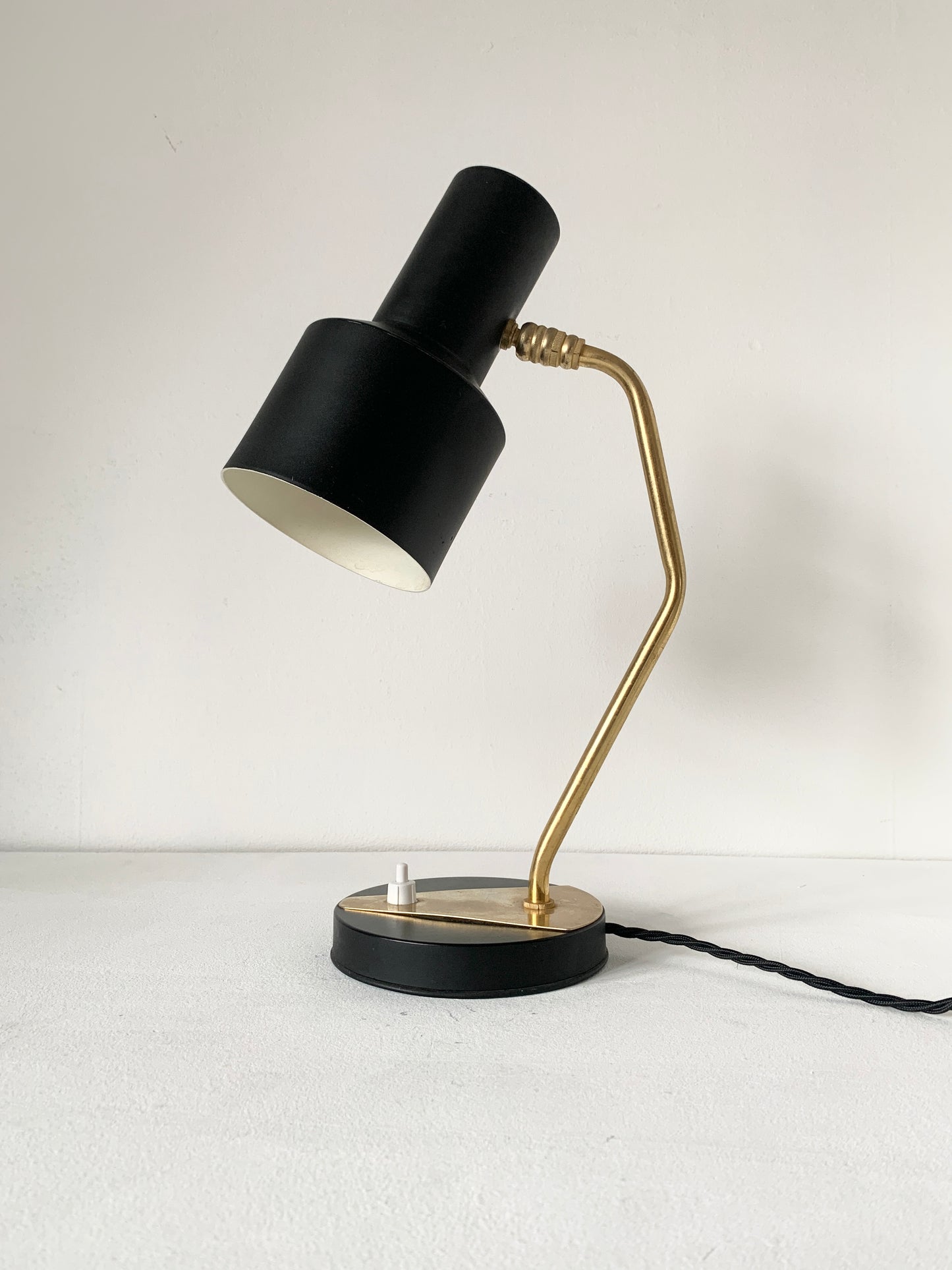 Mid Century Modern Black & Brass Disderot Desk Lamp