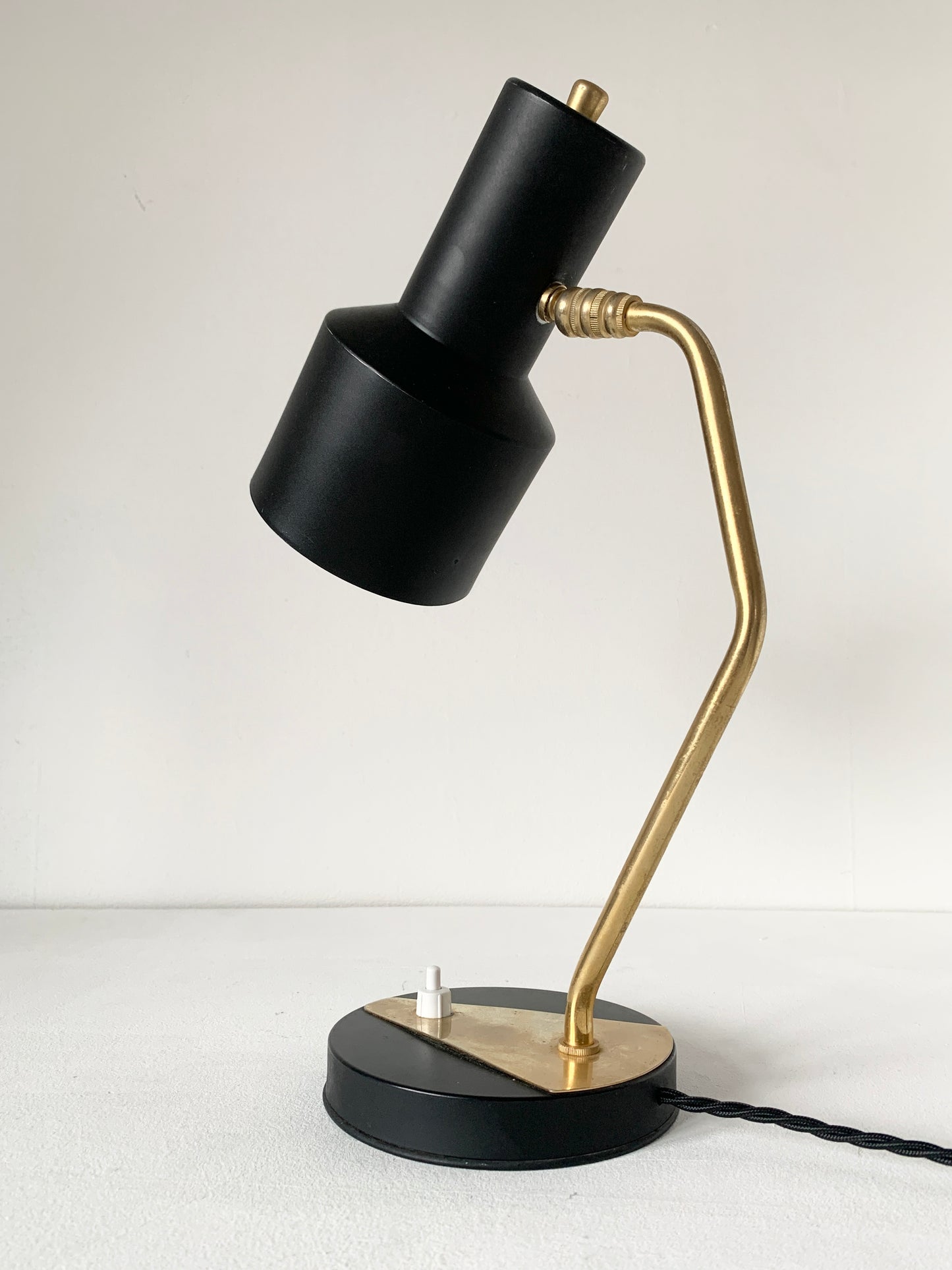 Mid Century Modern Black & Brass Disderot Desk Lamp