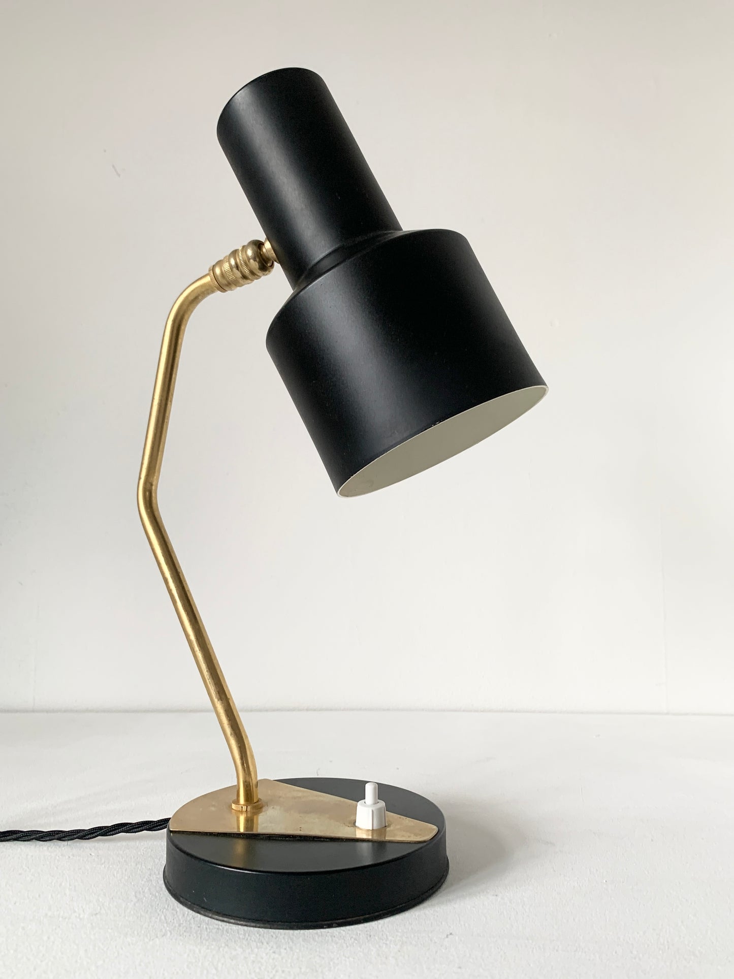 Mid Century Modern Black & Brass Disderot Desk Lamp