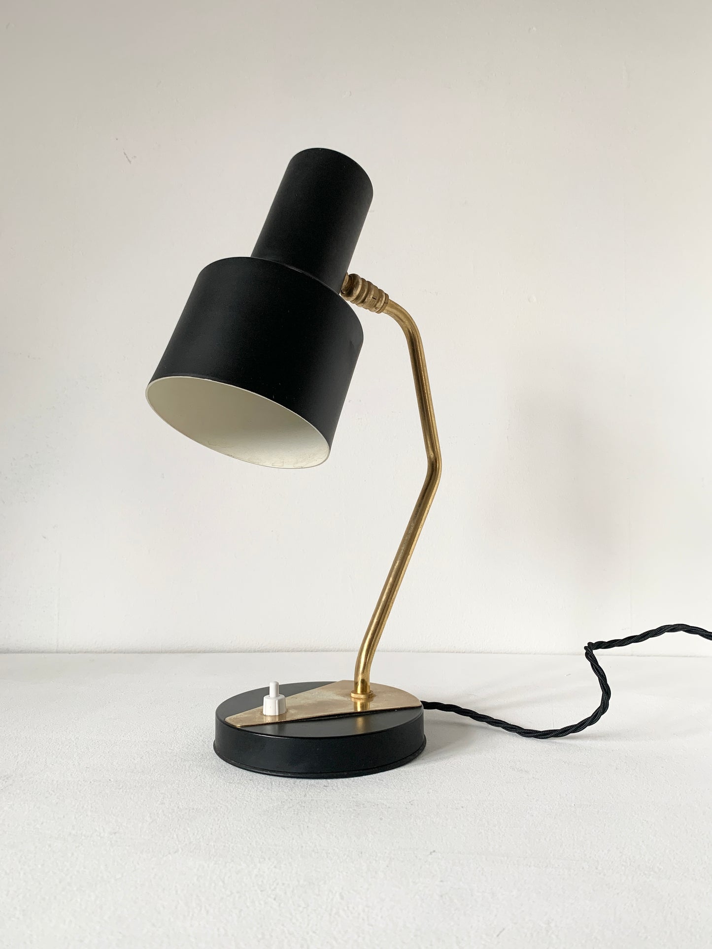 Mid Century Modern Black & Brass Disderot Desk Lamp