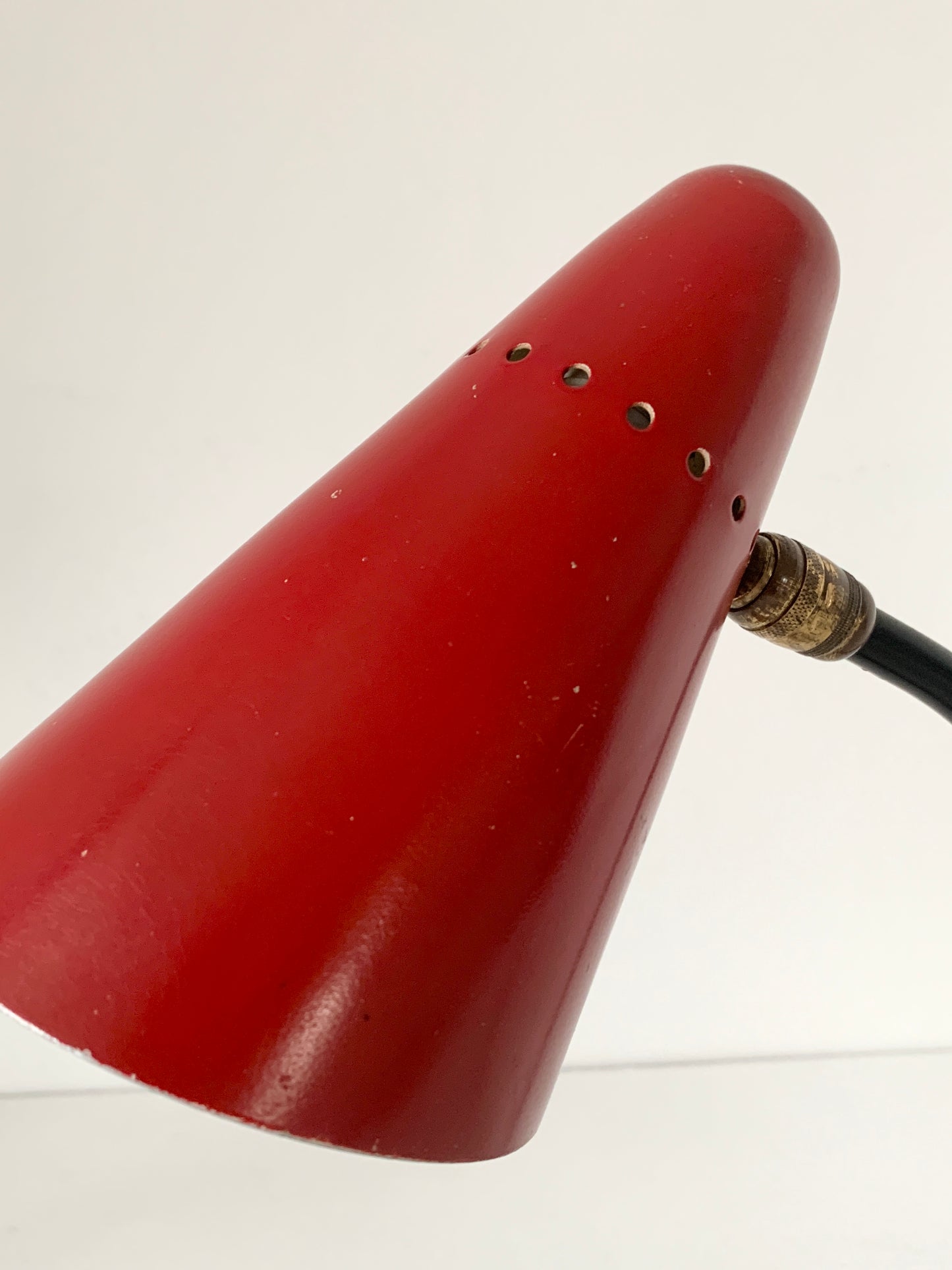 Mid Century Red French Cocotte Desk Lamp