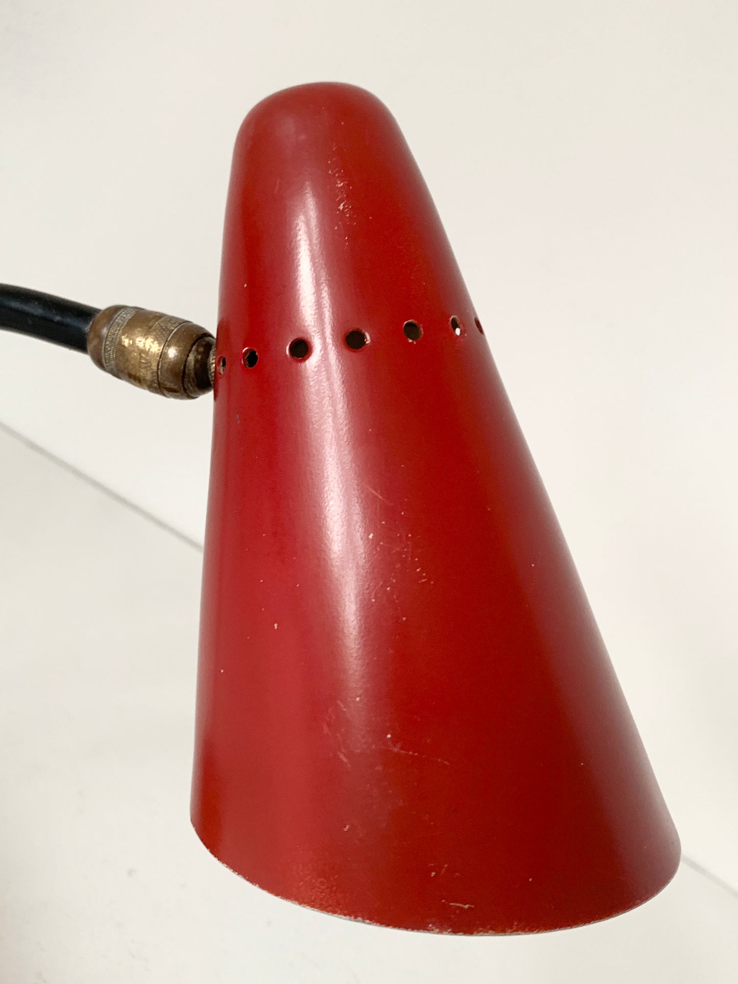 Mid Century Red French Cocotte Desk Lamp