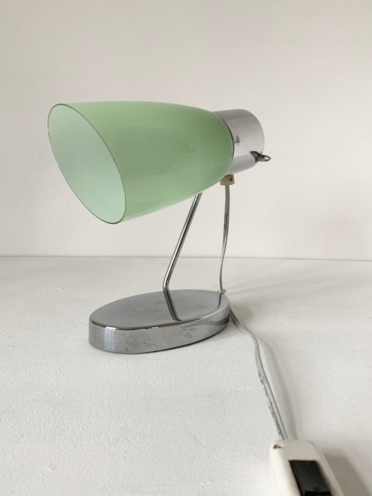 Mid Century Glass & Chrome Desk Lamp by Drupol