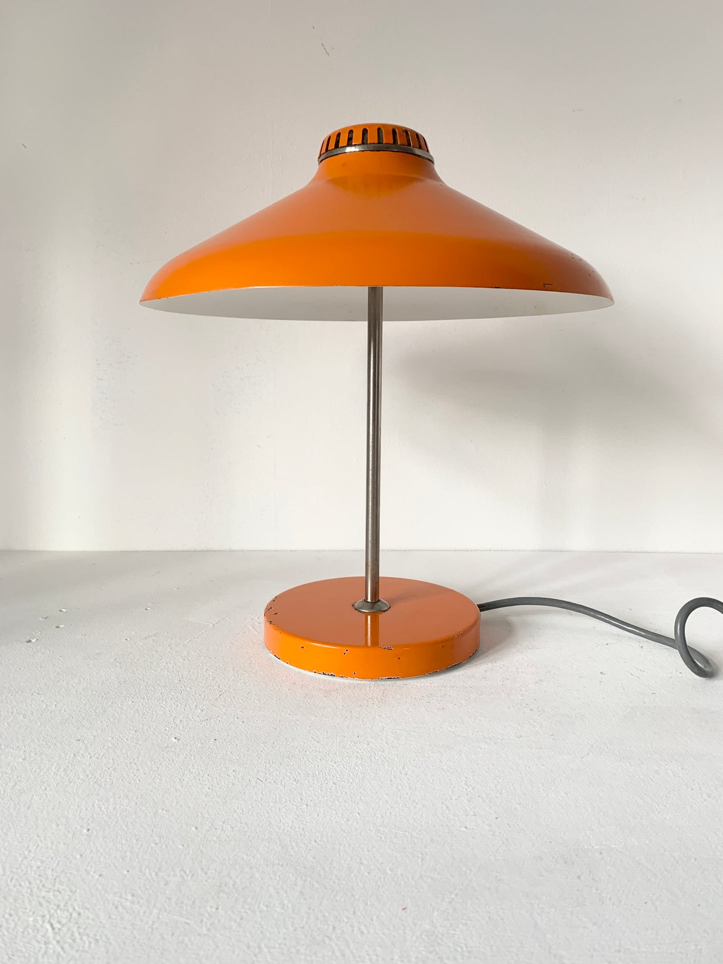 Mid Century Space Age Orange Mushroom Lamp