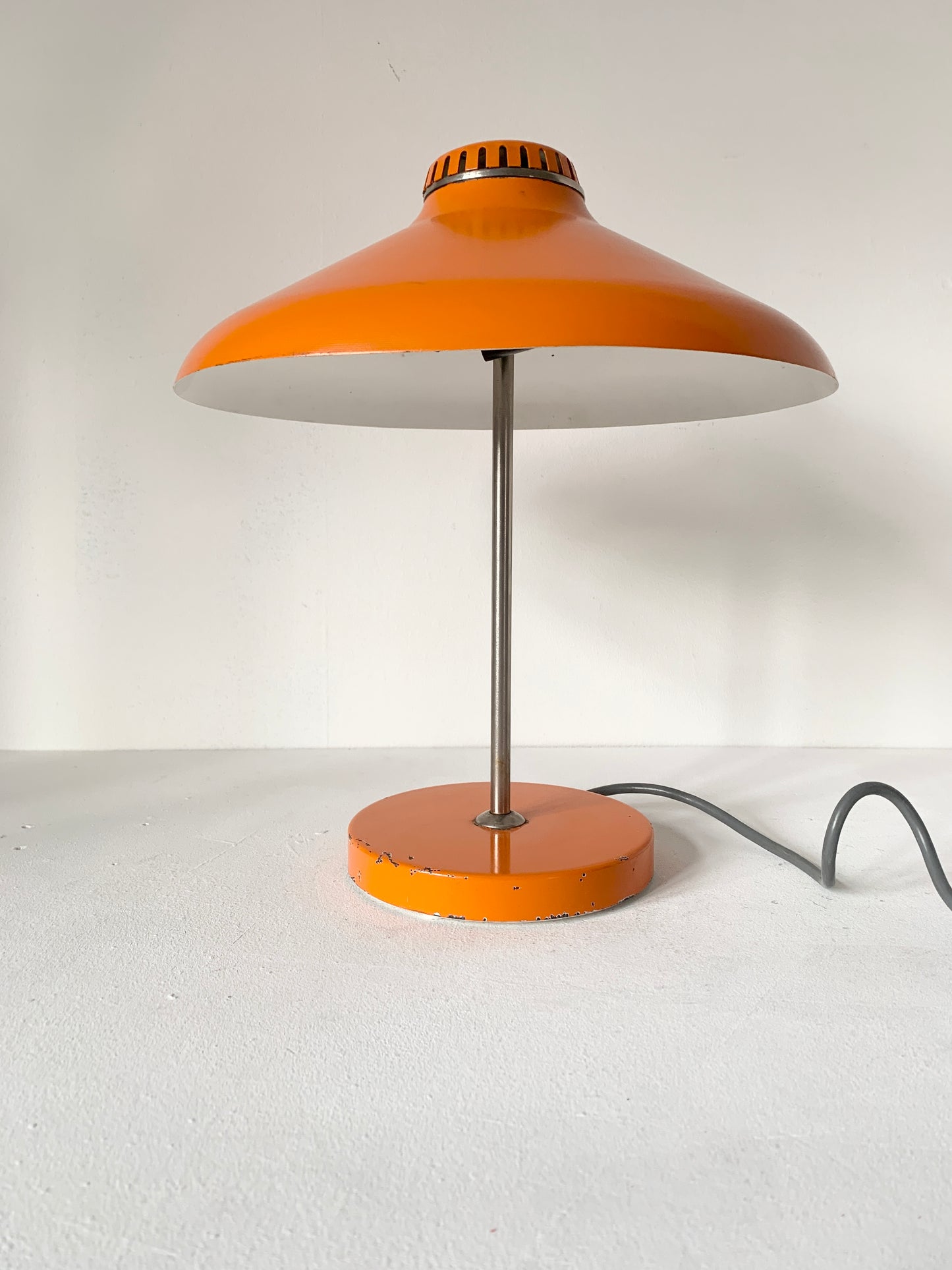 Mid Century Space Age Orange Mushroom Lamp