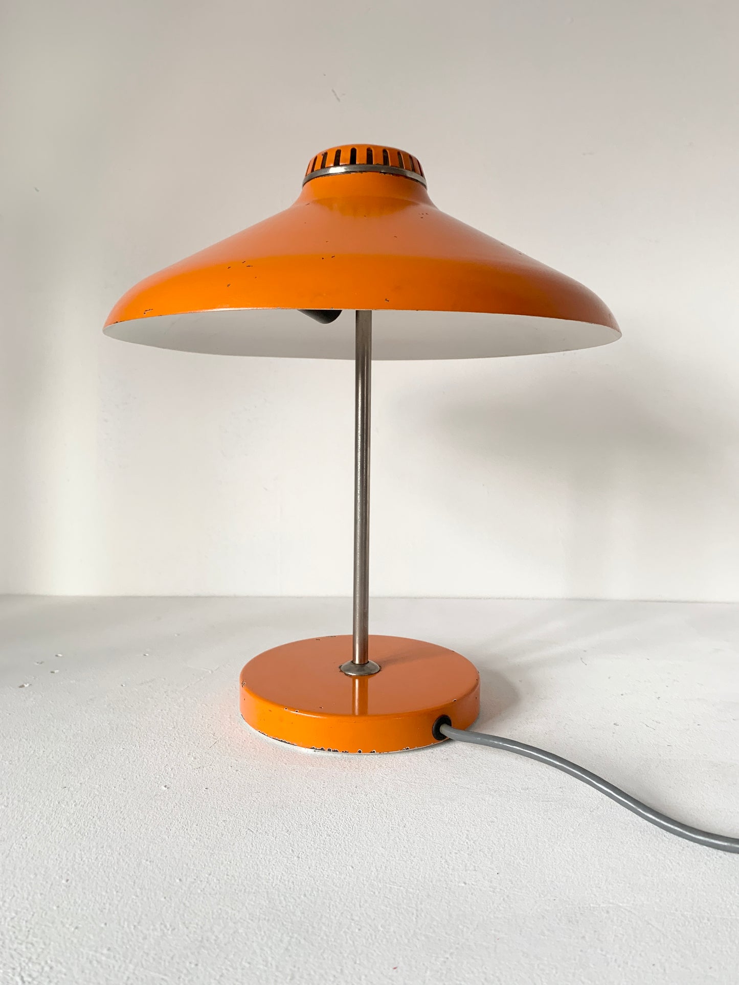 Mid Century Space Age Orange Mushroom Lamp