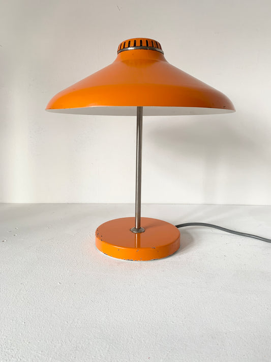 Mid Century Space Age Orange Mushroom Lamp