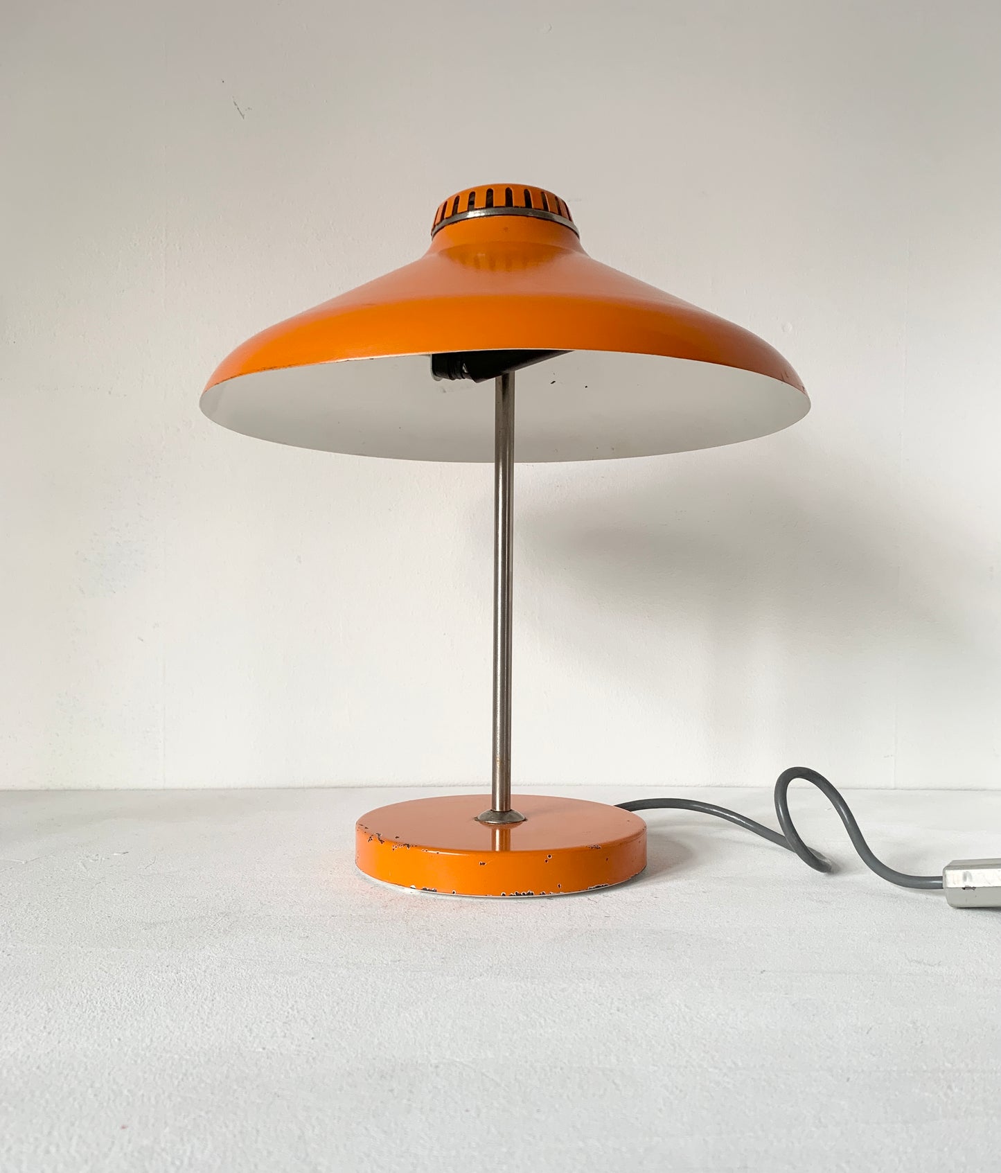 Mid Century Space Age Orange Mushroom Lamp