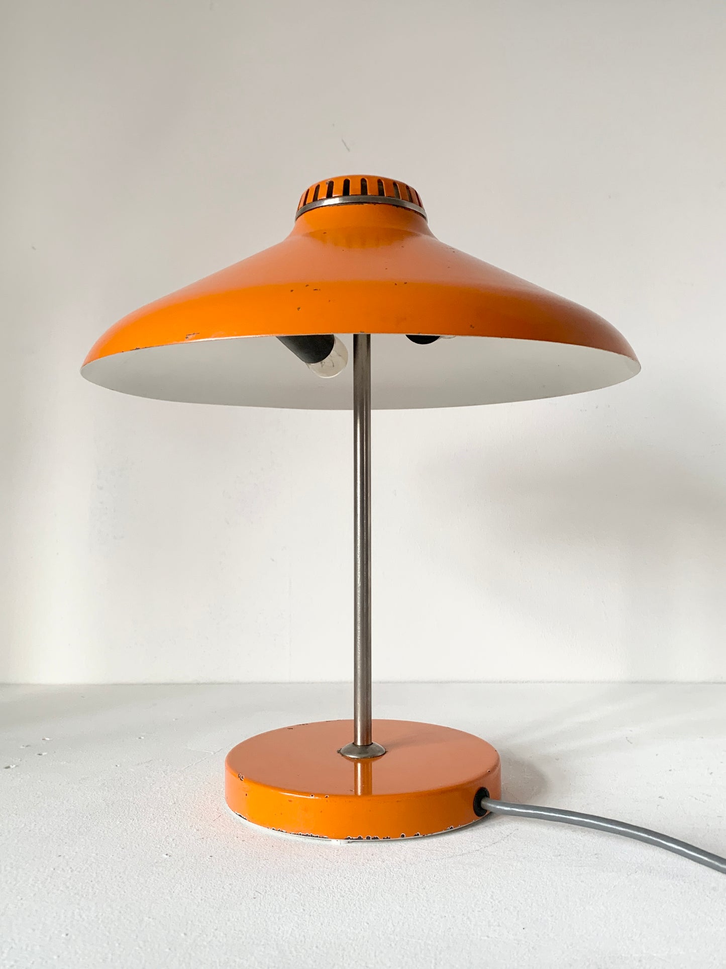 Mid Century Space Age Orange Mushroom Lamp