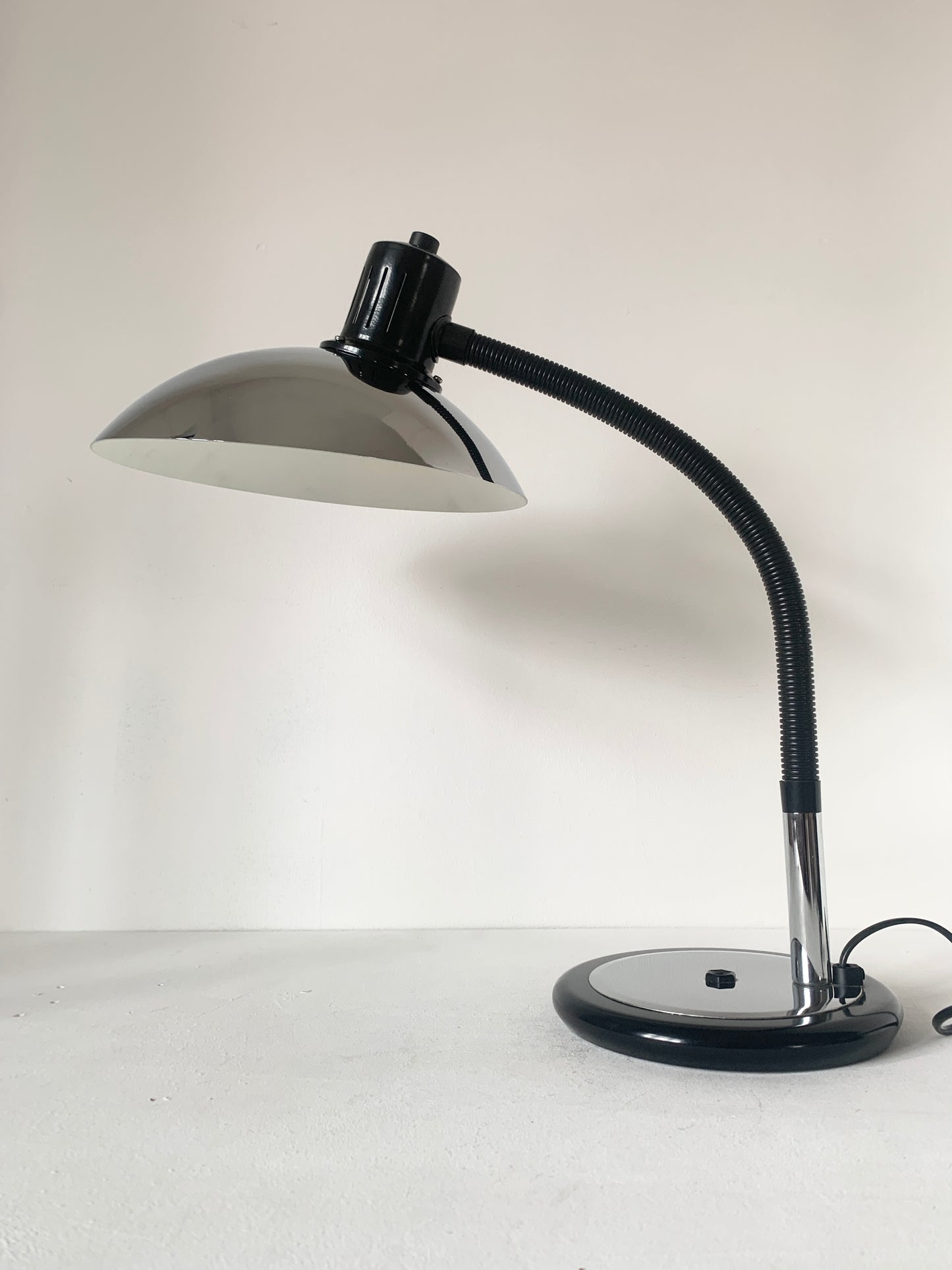 Post Modern Space Age Black & Chrome Desk Lamp