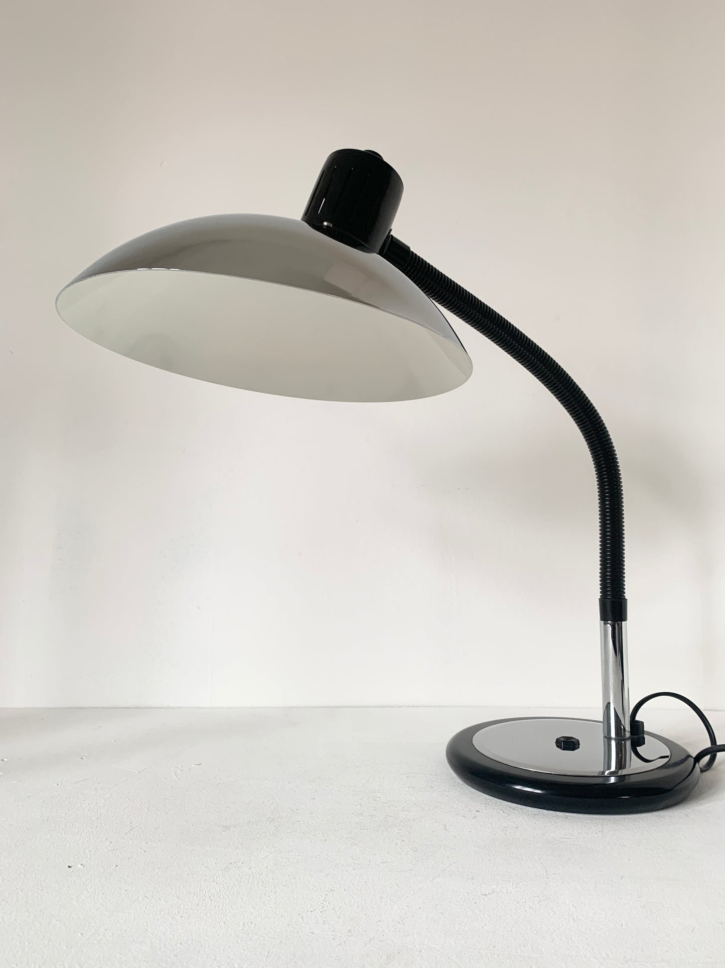 Post Modern Space Age Black & Chrome Desk Lamp