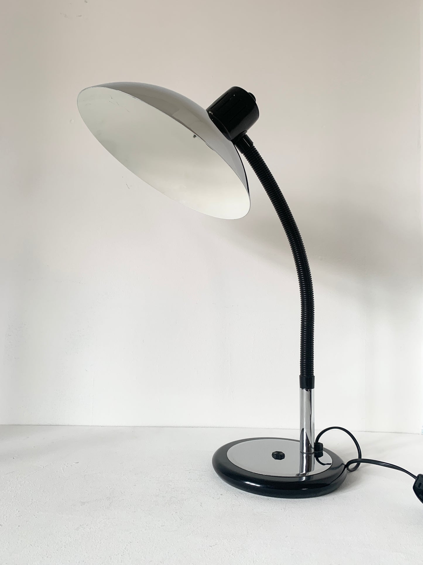 Post Modern Space Age Black & Chrome Desk Lamp