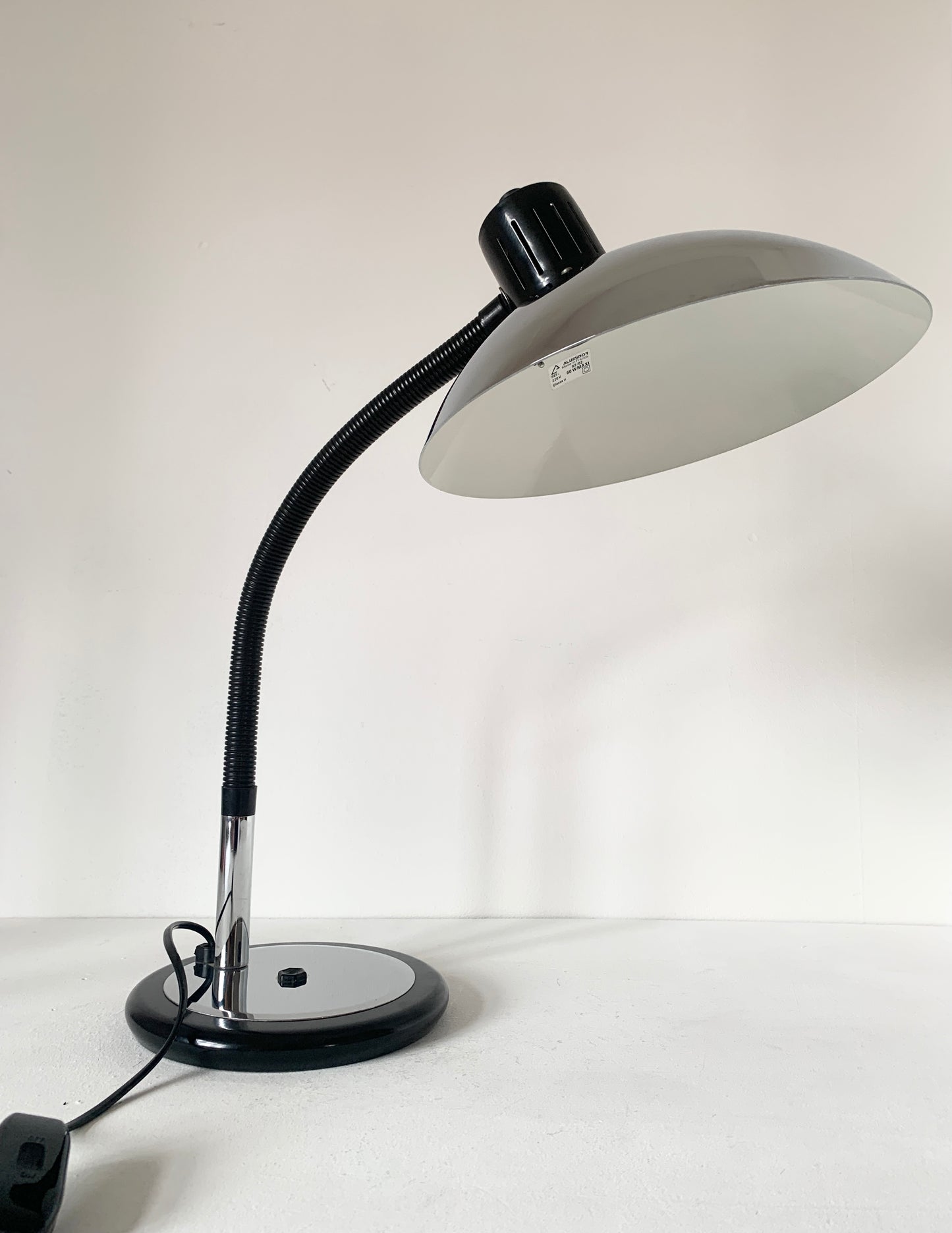 Post Modern Space Age Black & Chrome Desk Lamp