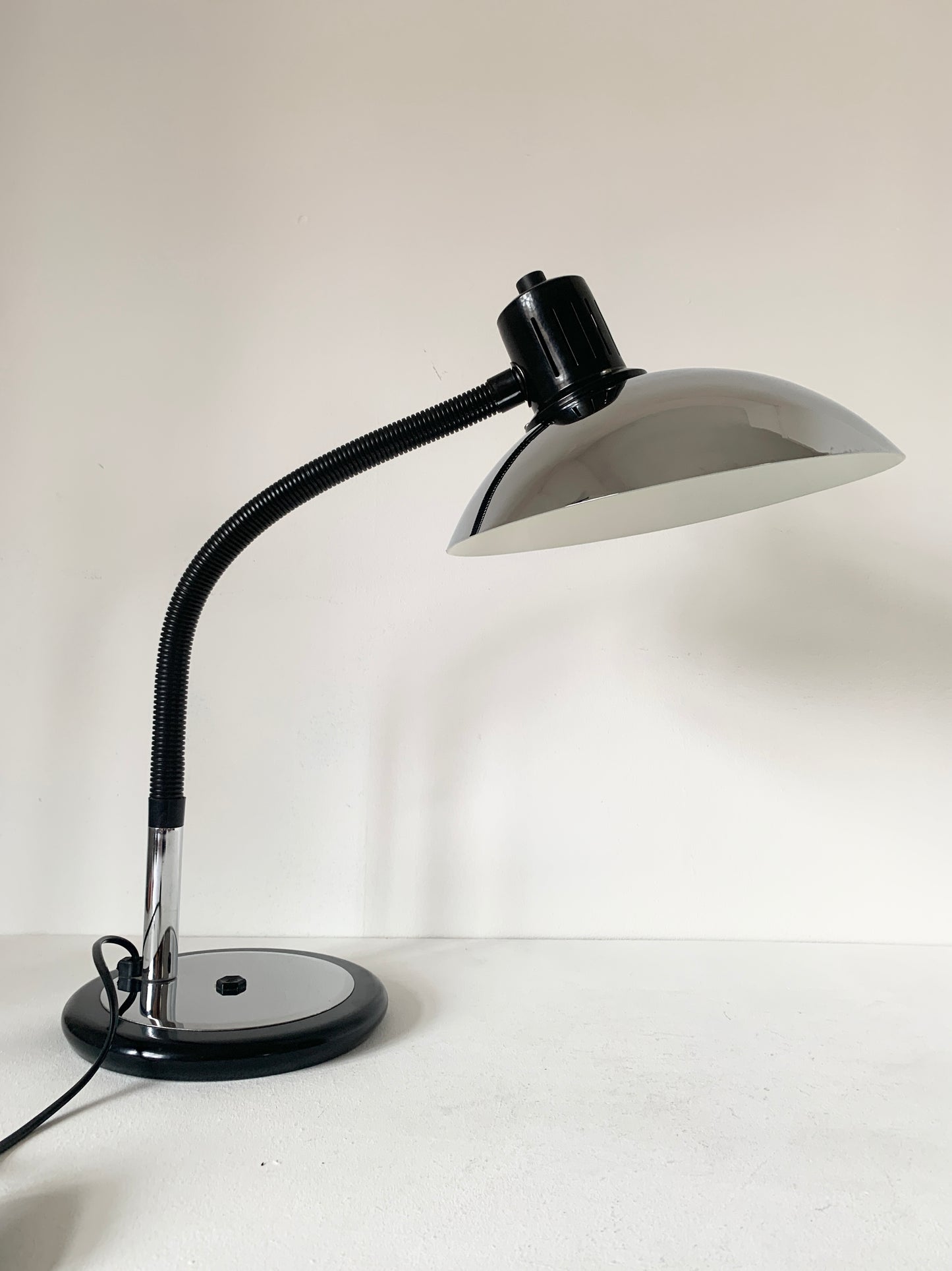 Post Modern Space Age Black & Chrome Desk Lamp