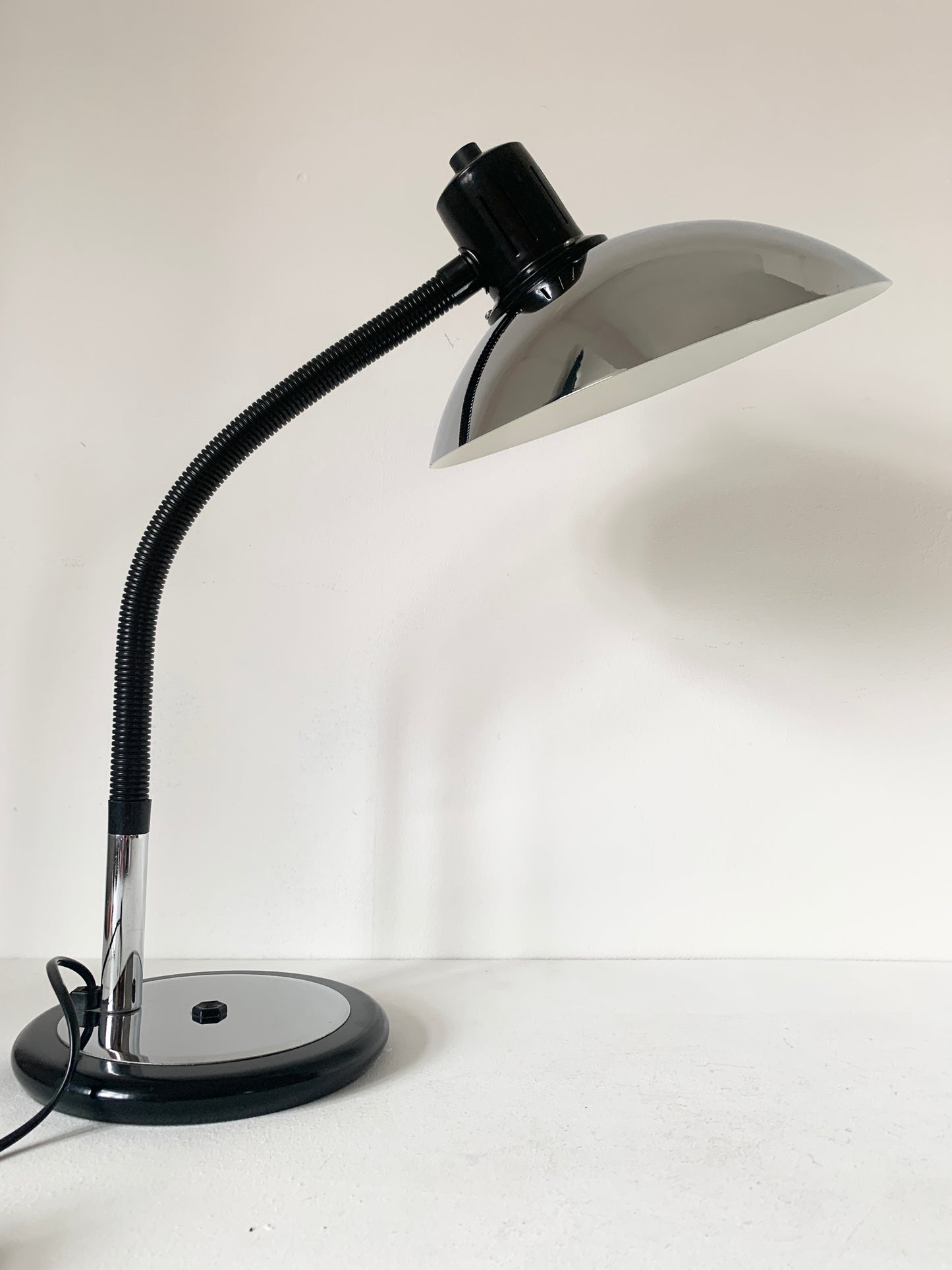 Post Modern Space Age Black & Chrome Desk Lamp