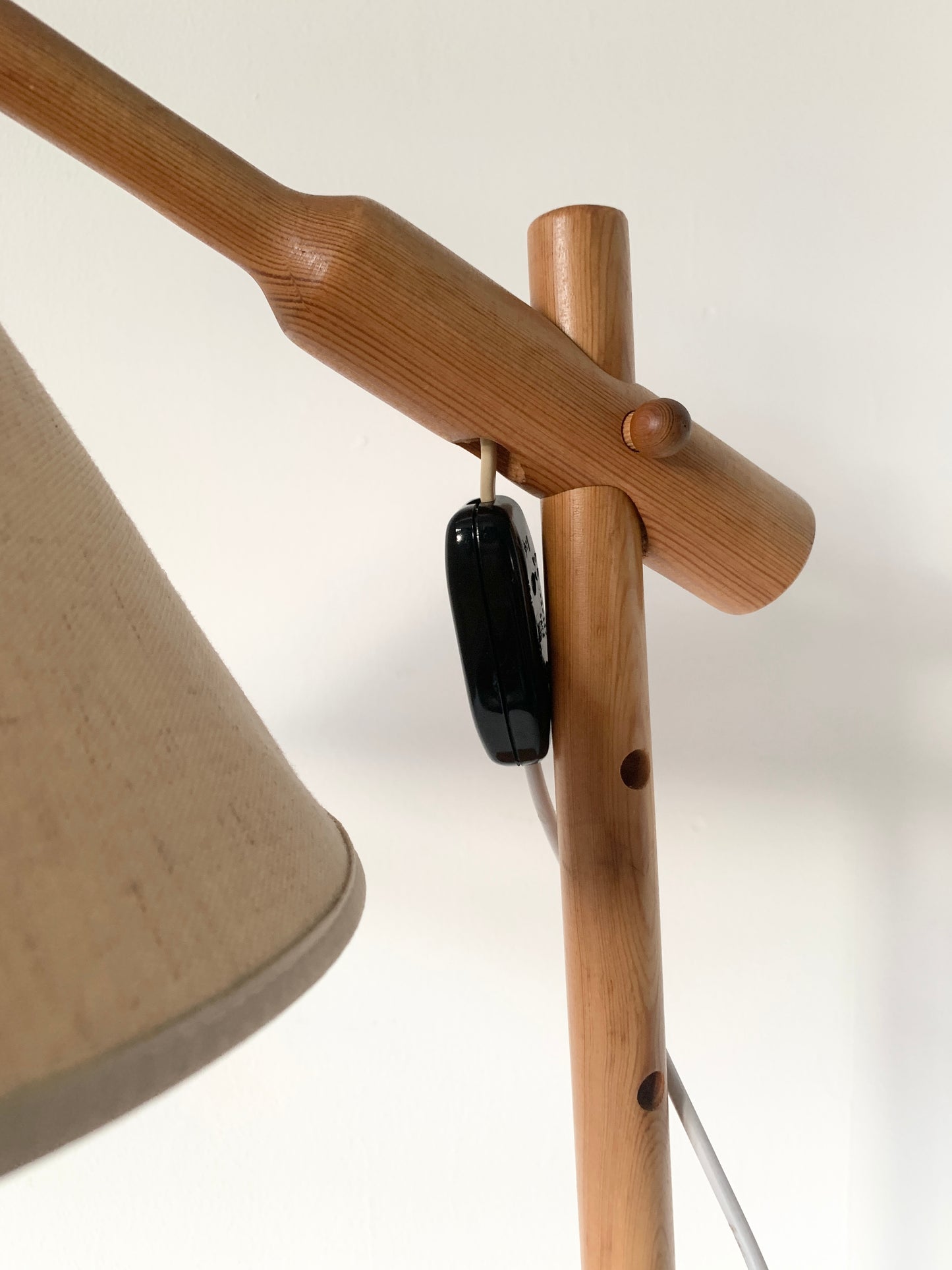 70's Mid Century Adjustable Wooden Desk Lamp