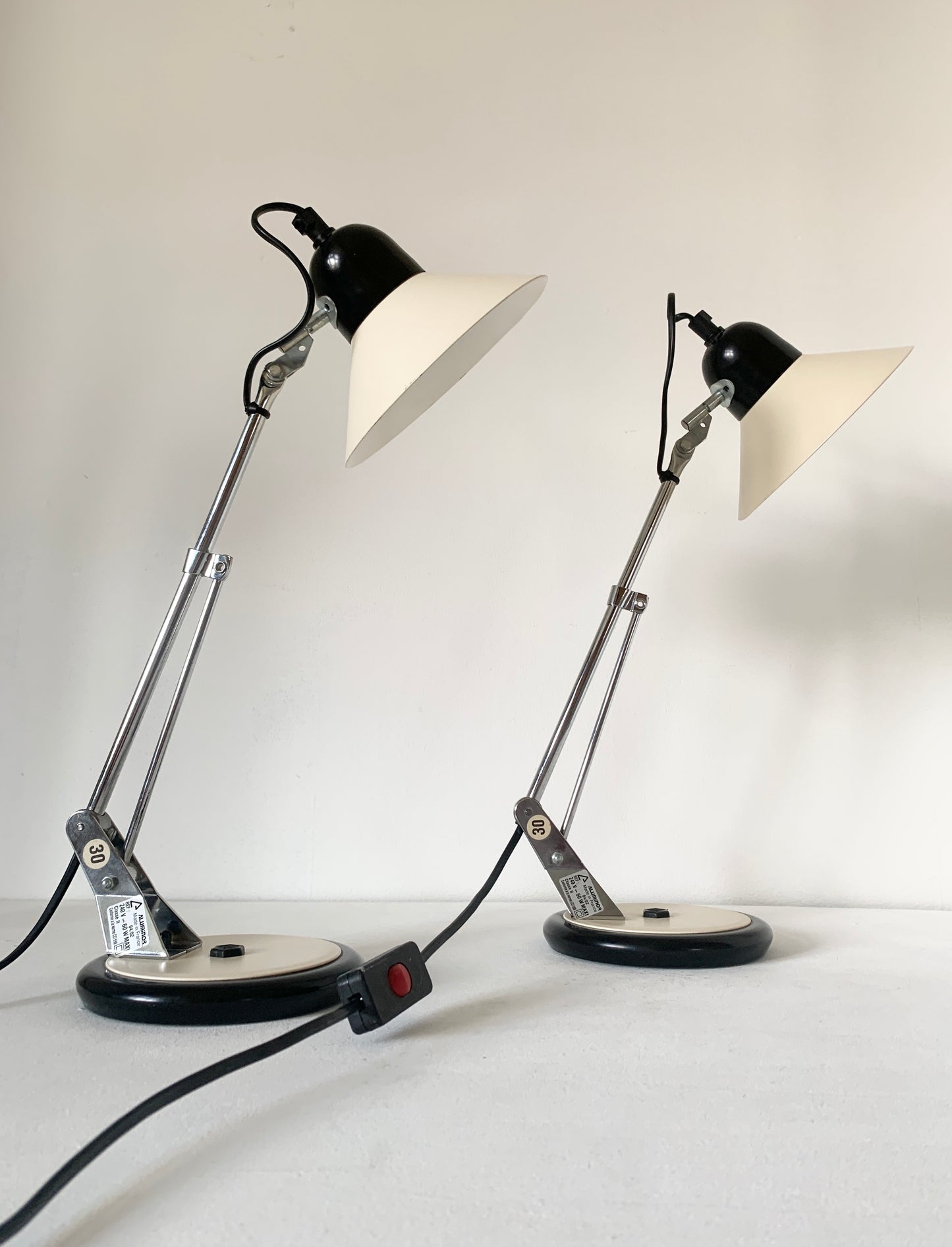 Pair of Postmodern Adjustable Desk Lamps